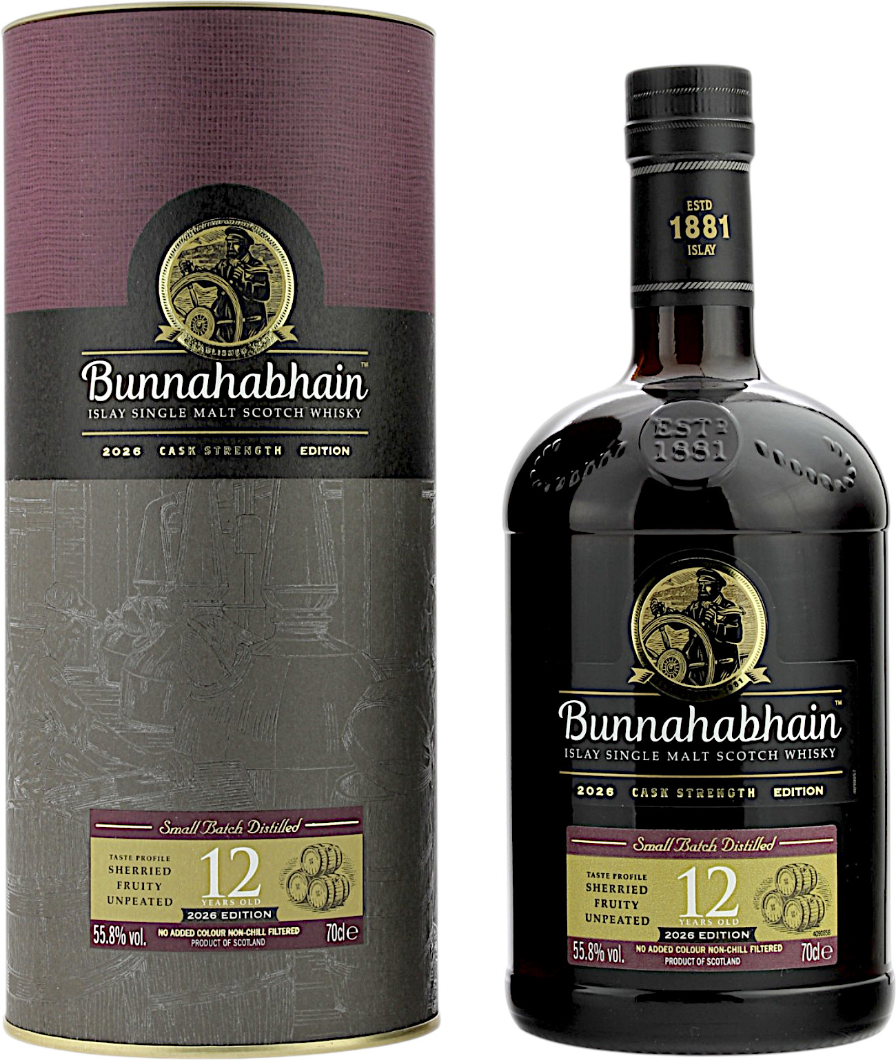 Bunnahabhain 12 Jahre Cask Strength 2026 55.8% 0,7l