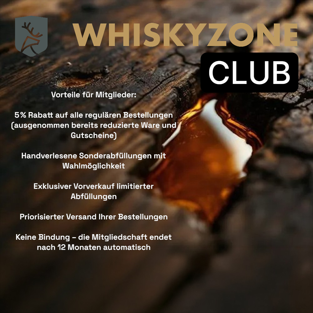 Whiskyzone Club: Mitgliedsabfüllung mit Glas - Edradour 10 Jahre 2015/2025 Oloroso Sherry Single Cask Whiskyzone 46.0% 0