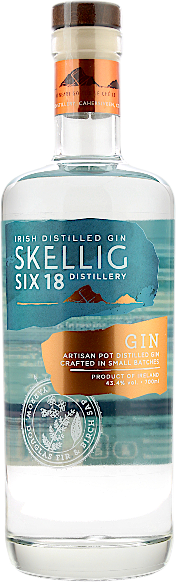 Skellig Six18 Gin Artisan Pot Distilled Gin 43.4% 0,7l
