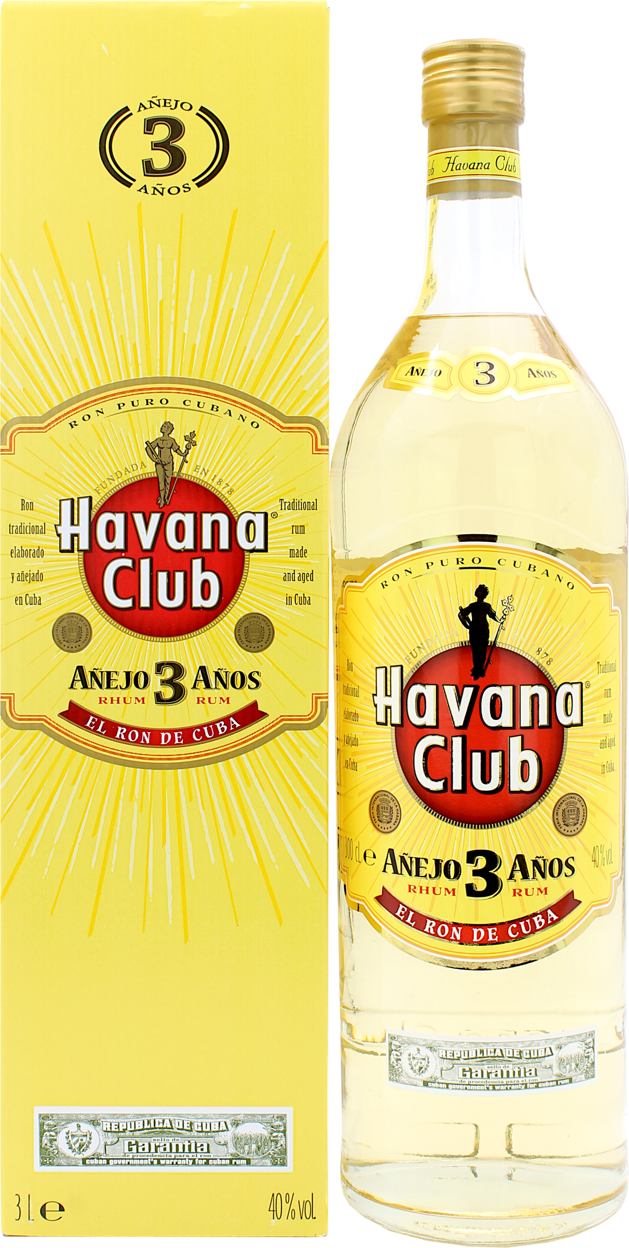 Havana Club Rum Anejo 3 40.0% 3 Liter