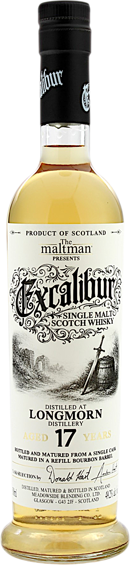 Longmorn 17 Jahre Excalibur Bourbon Barrel 2008 The Maltman 49.2% 0,5l