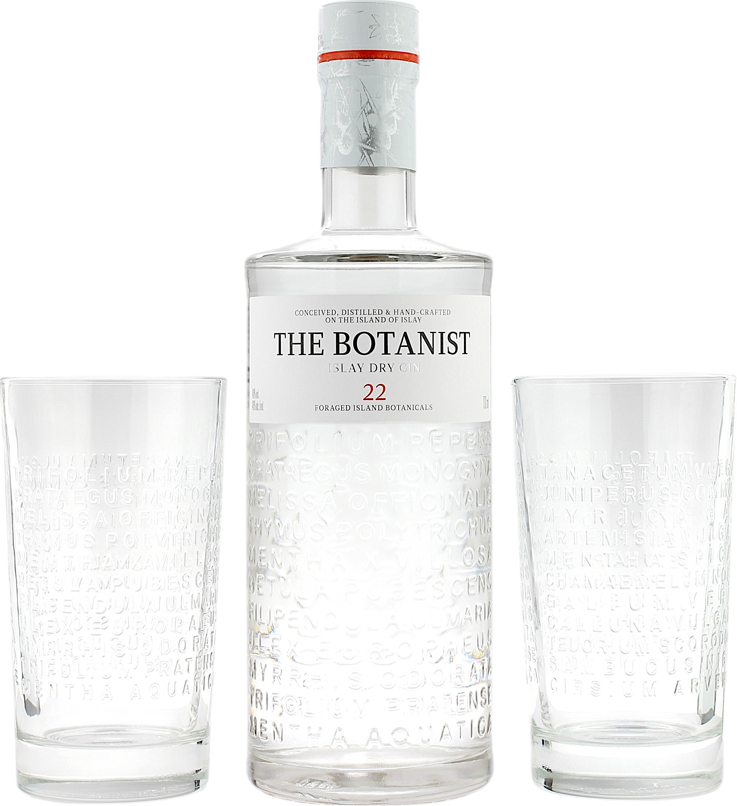 The Botanist Islay Dry Gin Geschenkset mit 2 Longdrinkgläser Gratis 46.0% 0,7l