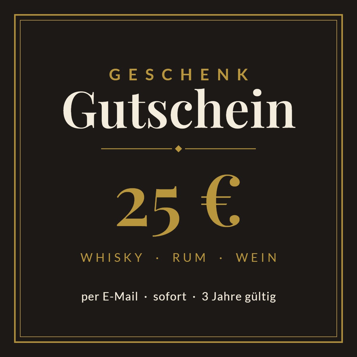 Geschenkgutschein 25 € – Whisky, Rum und Wein