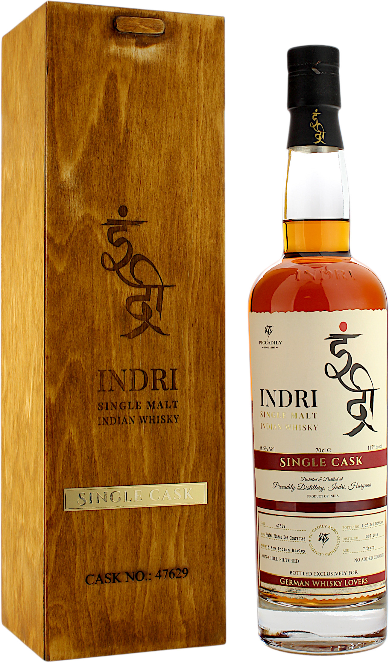 Indri 7 Jahre Single Peated Pineau Des Charentes Cask #47629 58.5% 0,7l