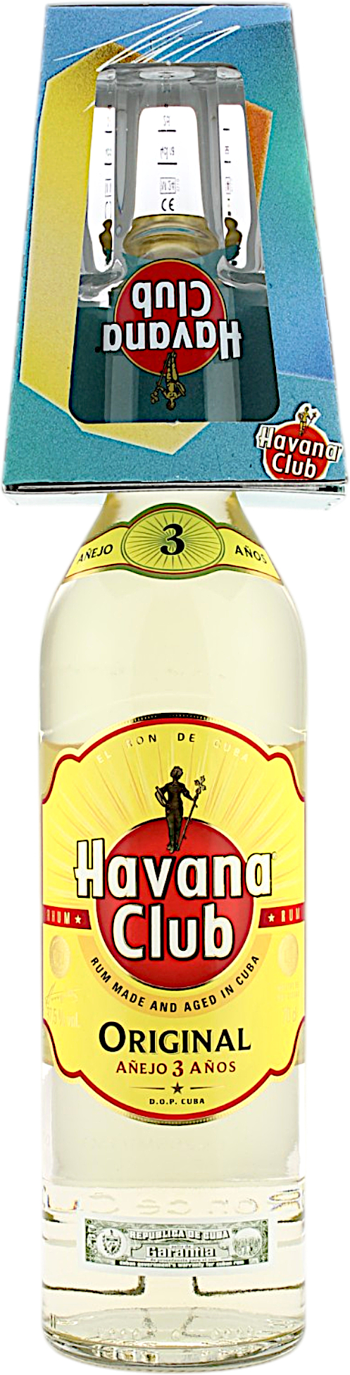 Havana Club Rum Anejo 3 Geschenkset mit Glas 37.5% 0,7l Havana Club Rum Anejo 3 Geschenkset mit Glas 37.5% 0,7l