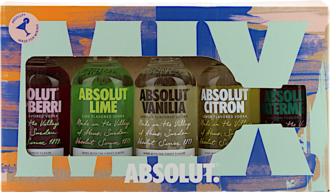 Absolut Vodka Tasting Set Made for Mixing 38.8% 5 x 50ml