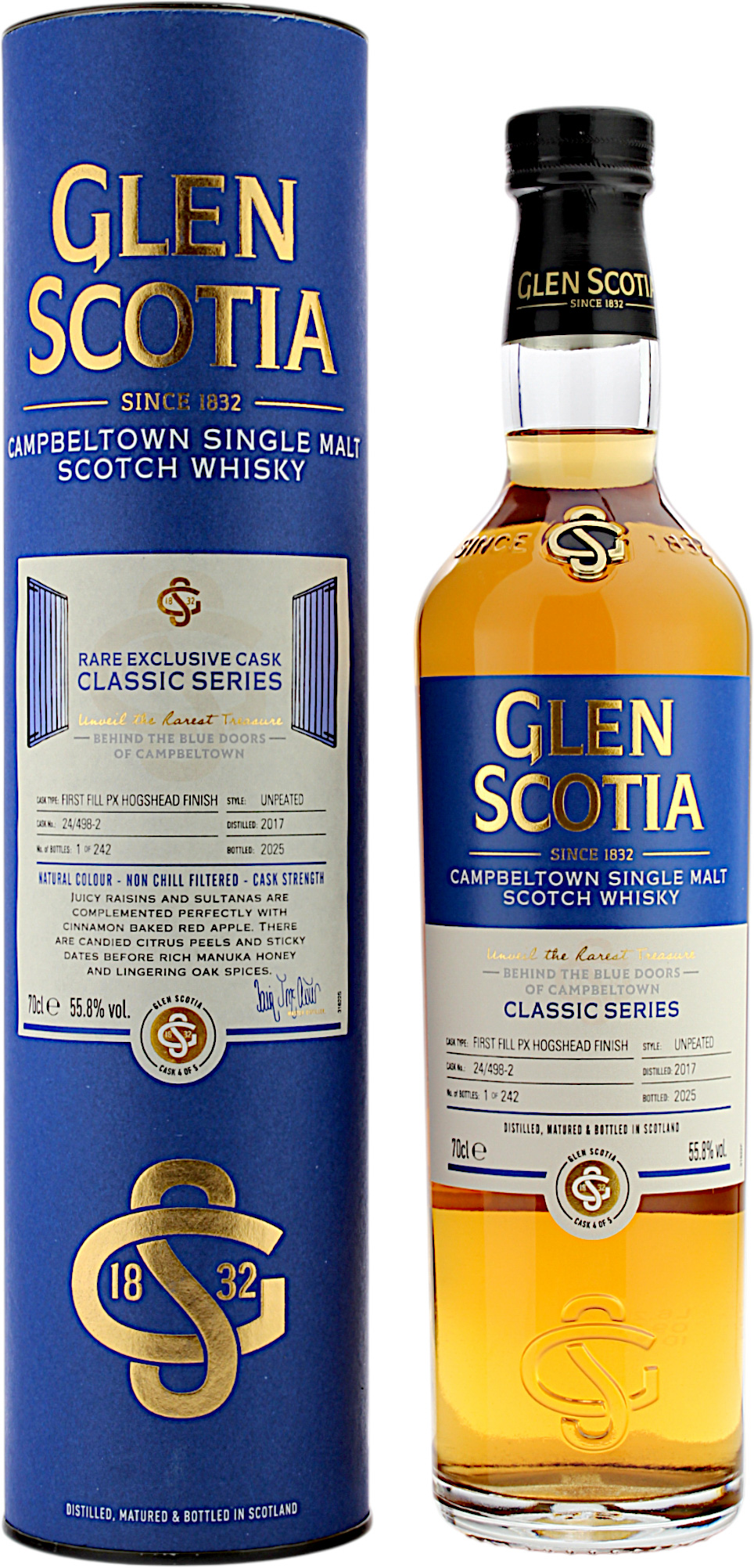 Glen Scotia 2017 Behind the Blue Doors - Classic Series Cask 4/5 - First Fill PX Hogshead Finish 55.8% 0,7l
