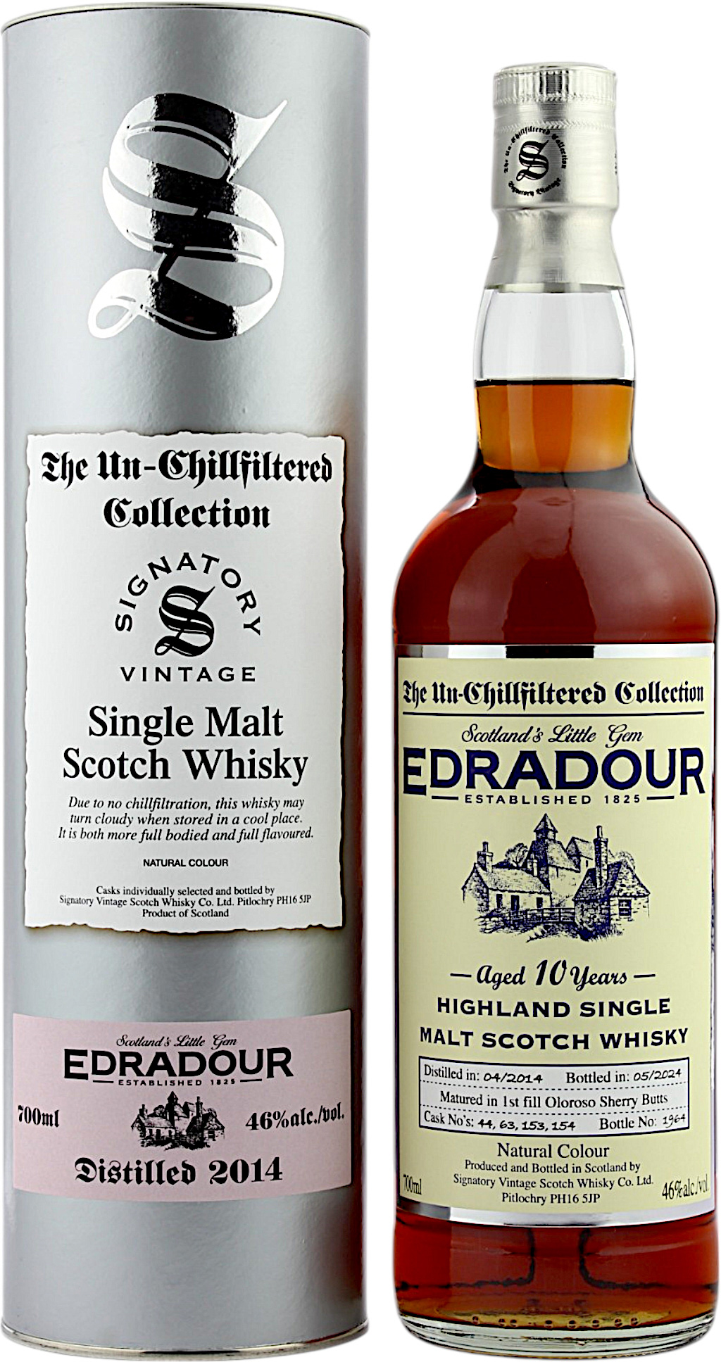 Edradour 10 Jahre 2014/2024 Signatory Un-Chillfiltered 46.0% 0,7l