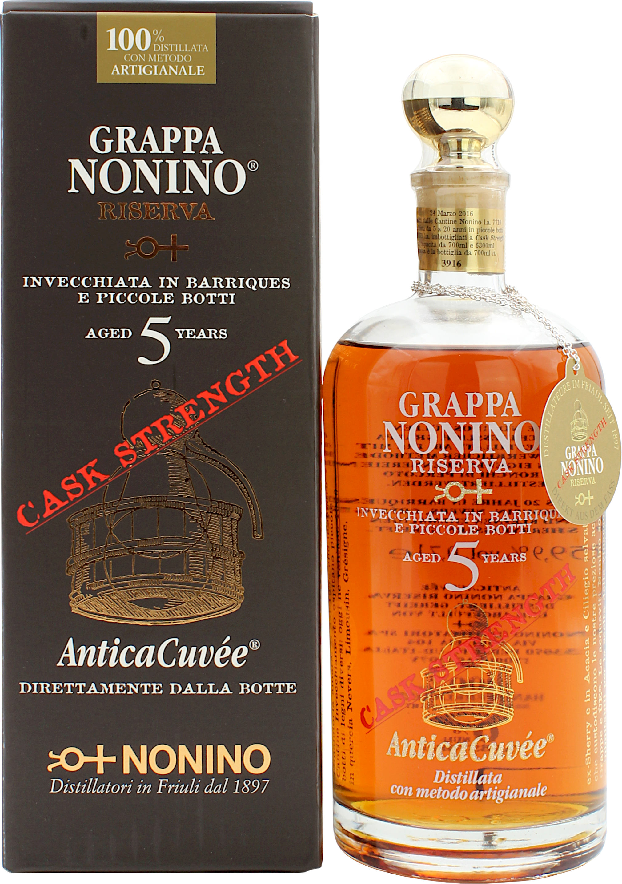 Nonino Riserva Antica Cuvee 5 Jahre Cask Strength Grappa 59.9% 0,7l