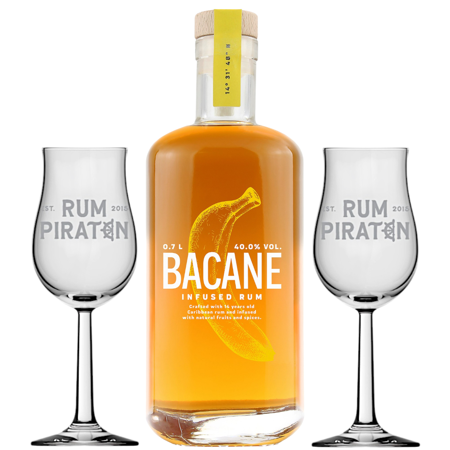 Bacane Geschenkset mit 2 Gläser 40.0% 0,7l