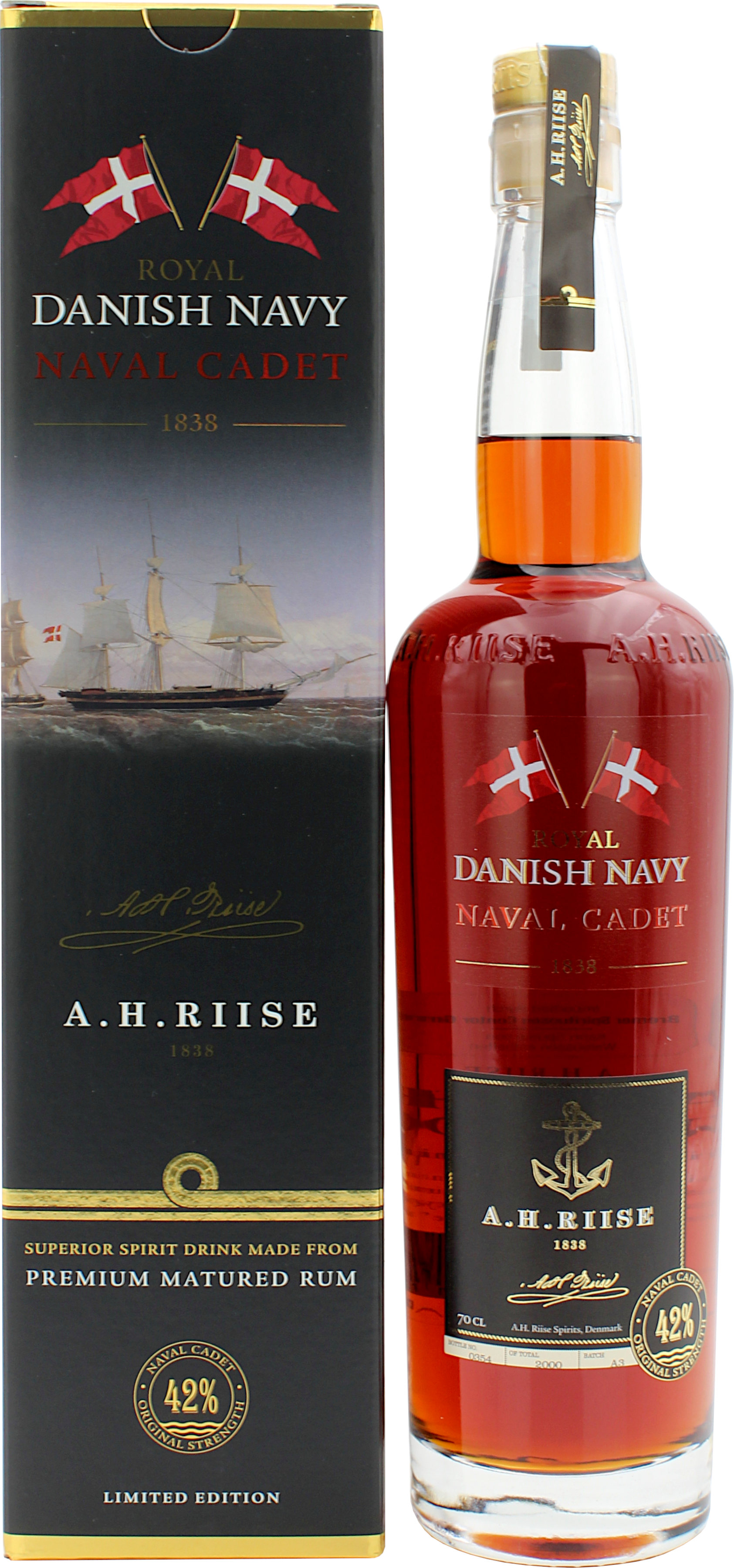 A.H. Riise Royal Danish Navy Naval Cadet 42.0% 0,7l