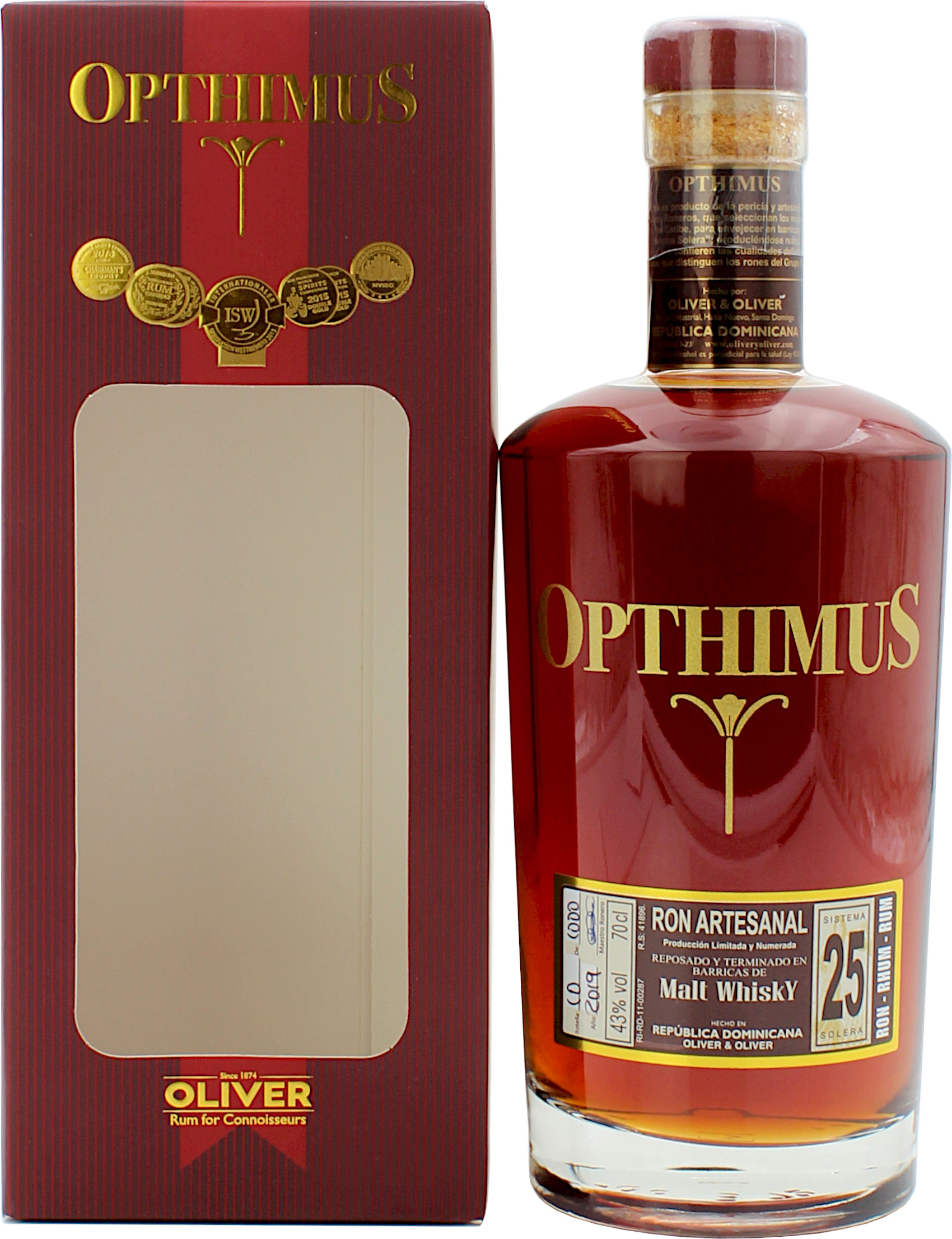Opthimus 25 Jahre Rum Single Malt Cask Finish 43.0% 0,7l