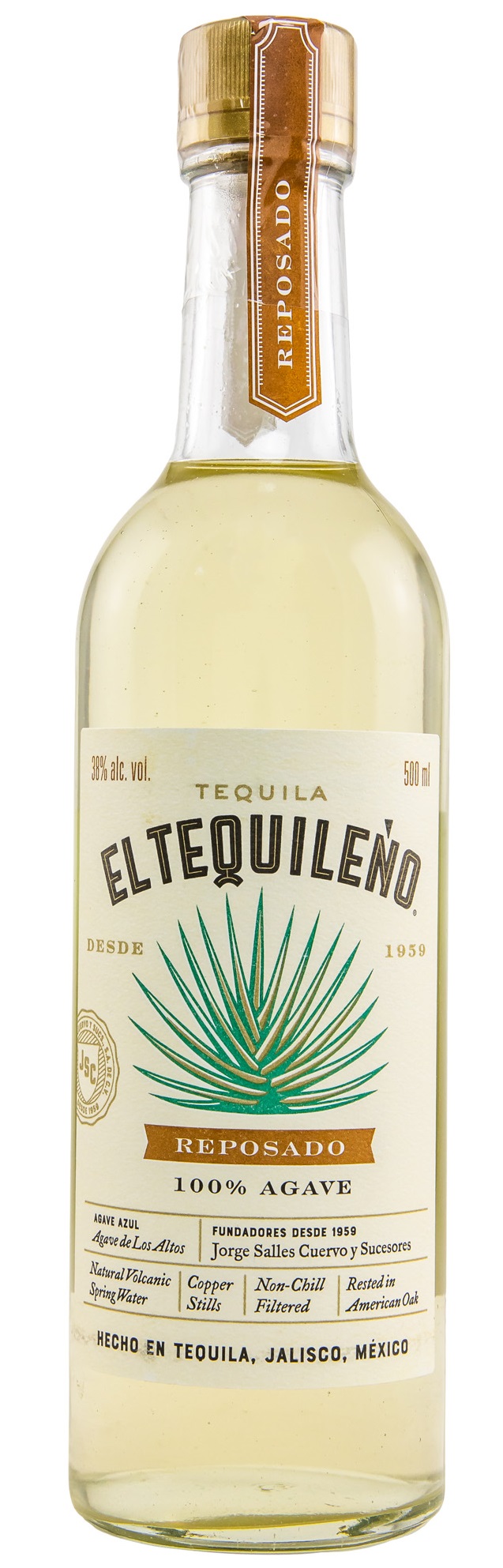 El Tequileno Tequila Reposado 38.0% 0,5l