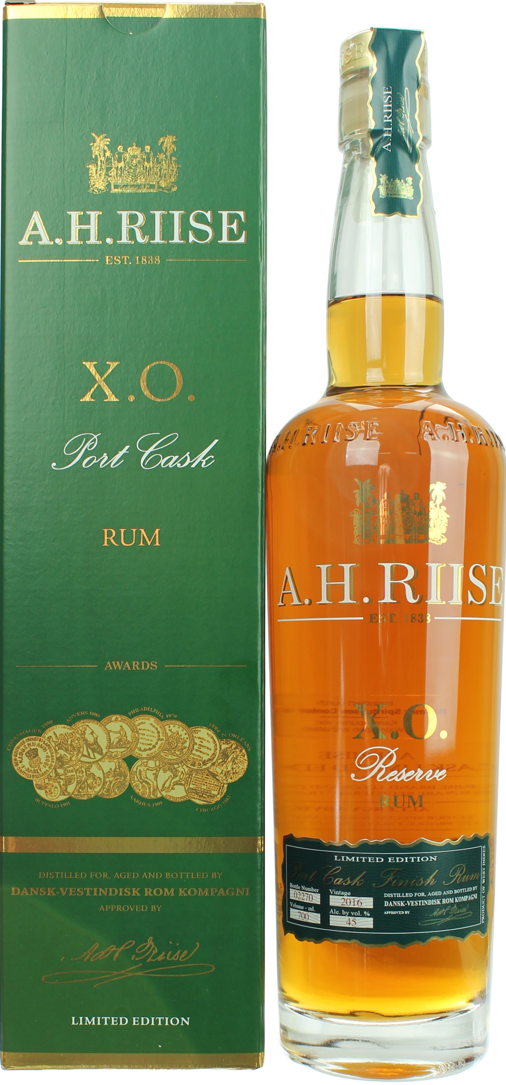 A.H. Riise X.O. Reserve Rum Port Cask 45.0% 0,7l