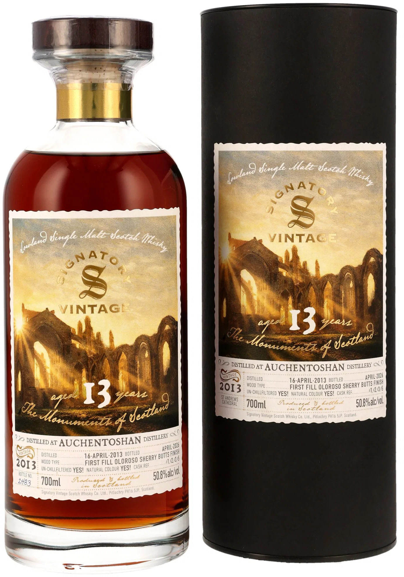 Auchentoshan 13 Jahre 2013/2026 1st Fill Oloroso Sherry Butts Finish Signatory Monuments of Scotland 50.8% 0,7l