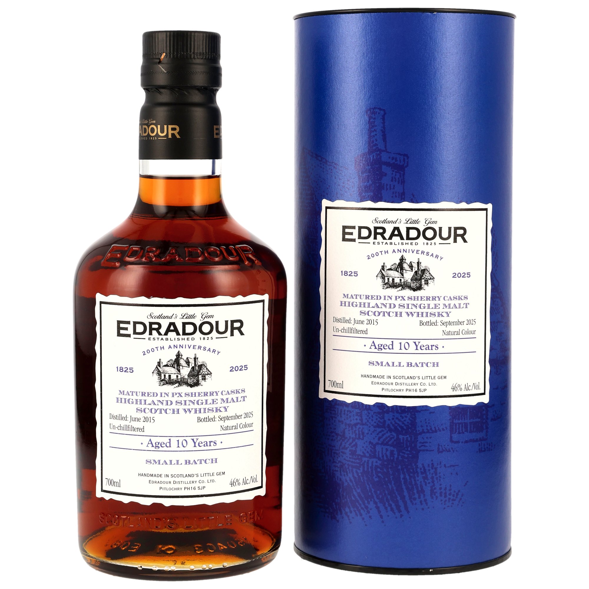 Edradour 10 Jahre 2015/2025 PX Sherry Casks 200th Anniversary 46.0% 0,7l