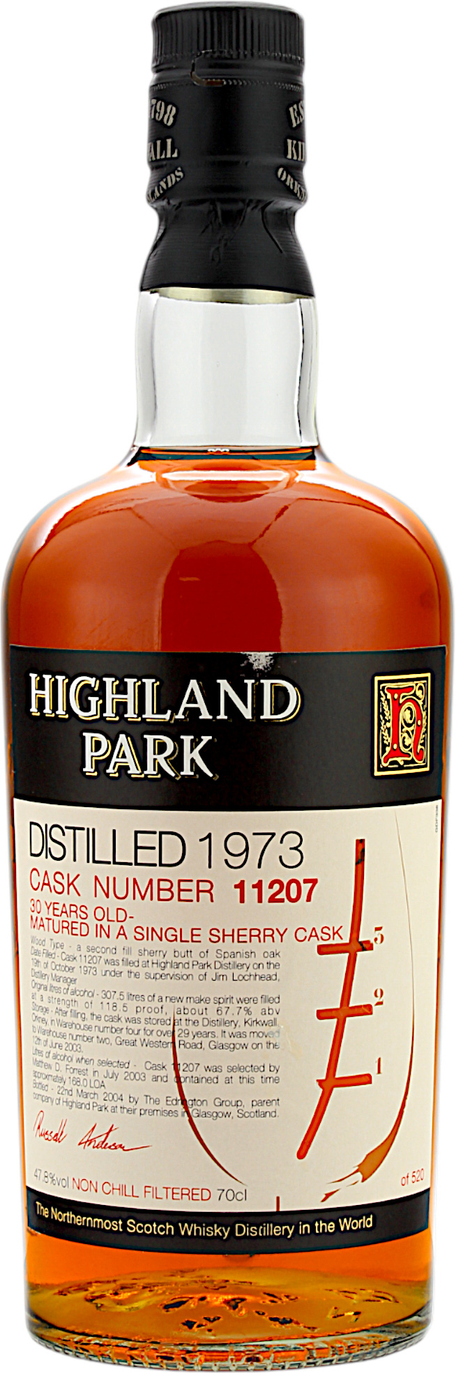 Highland Park 30 Jahre 1973/2004 Vintage Cask #11207 47.8% 0,7l