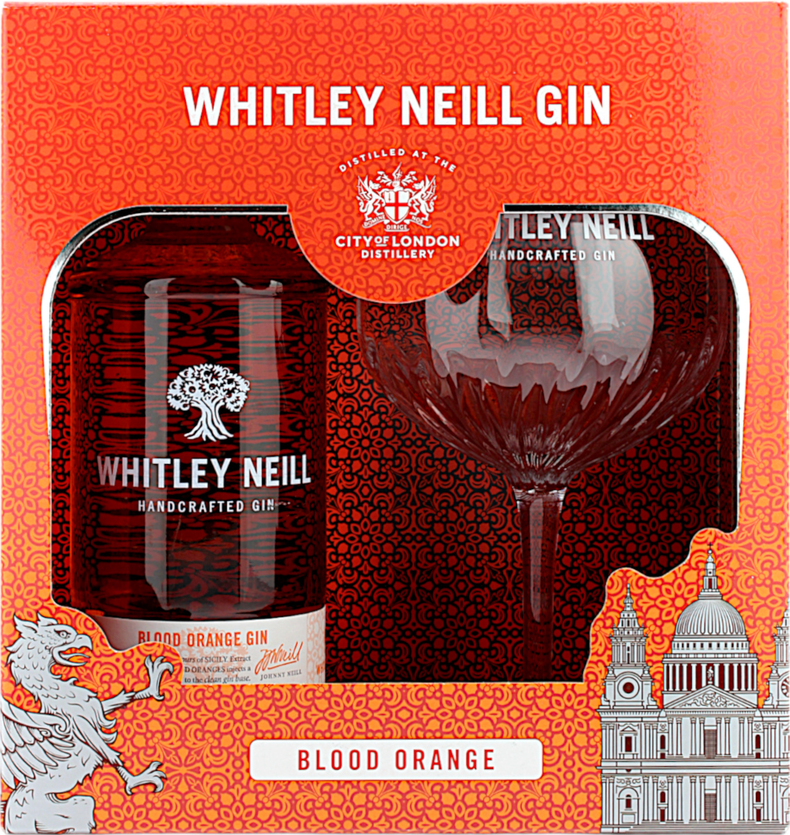 Whitley Neill Blood Orange Gin Geschenkset mit Ballonglas 43.0% 0,7l