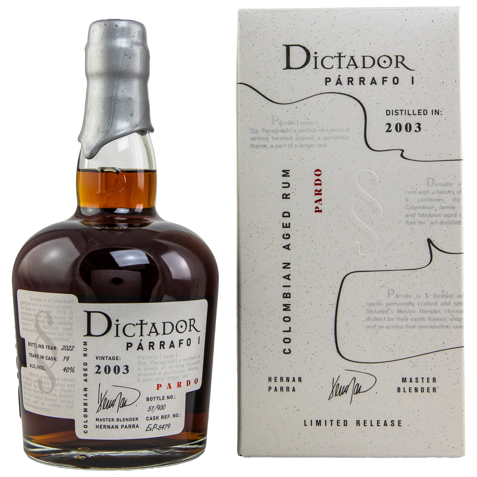 Dictador Parrafo I Pardo Rum 19 Jahre 2003/2022 Single Cask 40.0% 0,7l