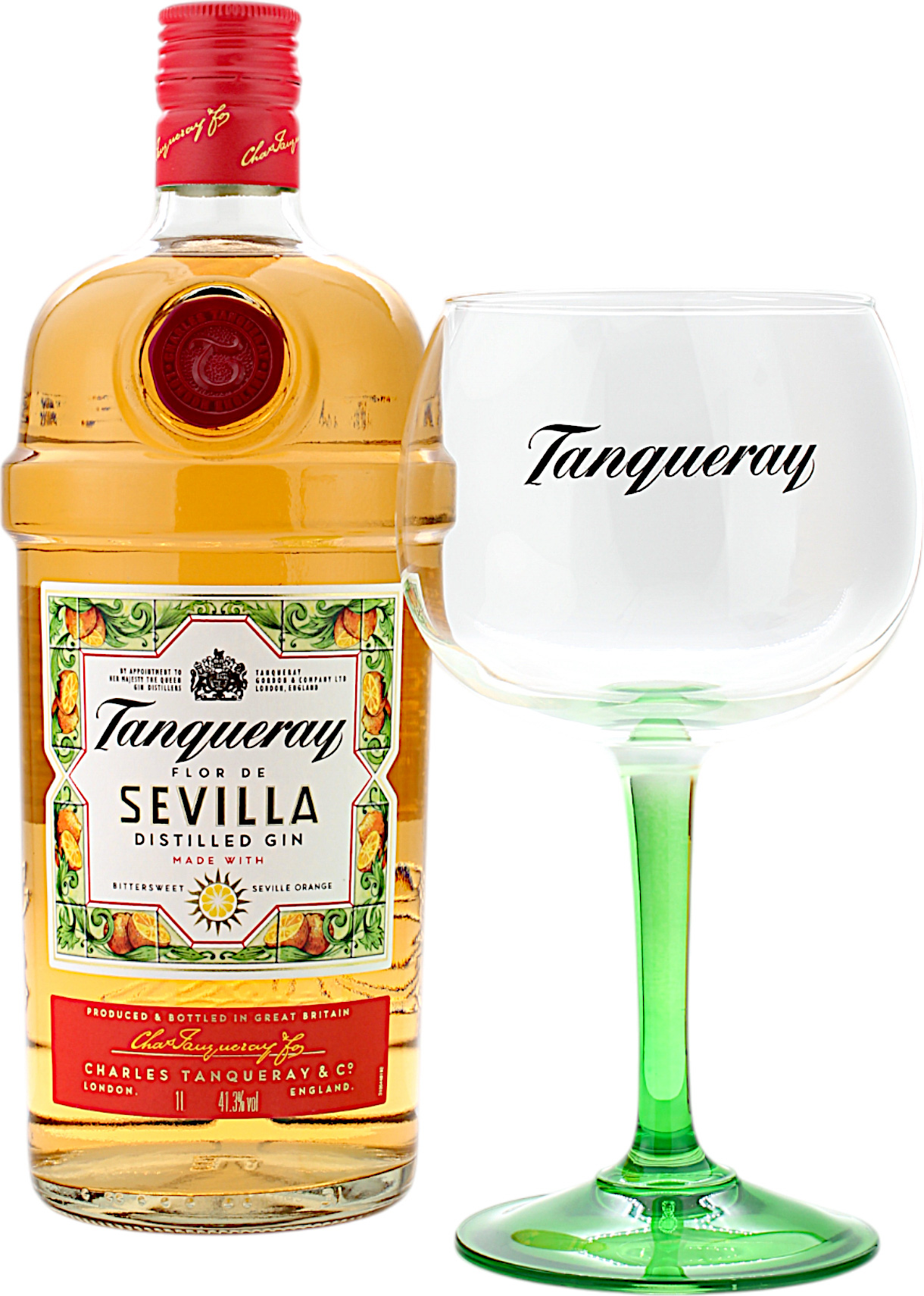 Tanqueray Flor de Sevilla Geschenkset mit Gratis Glas 41.3% 1 Liter Tanqueray Flor de Sevilla Geschenkset mit Gratis Glas 41.3% 1 Liter
