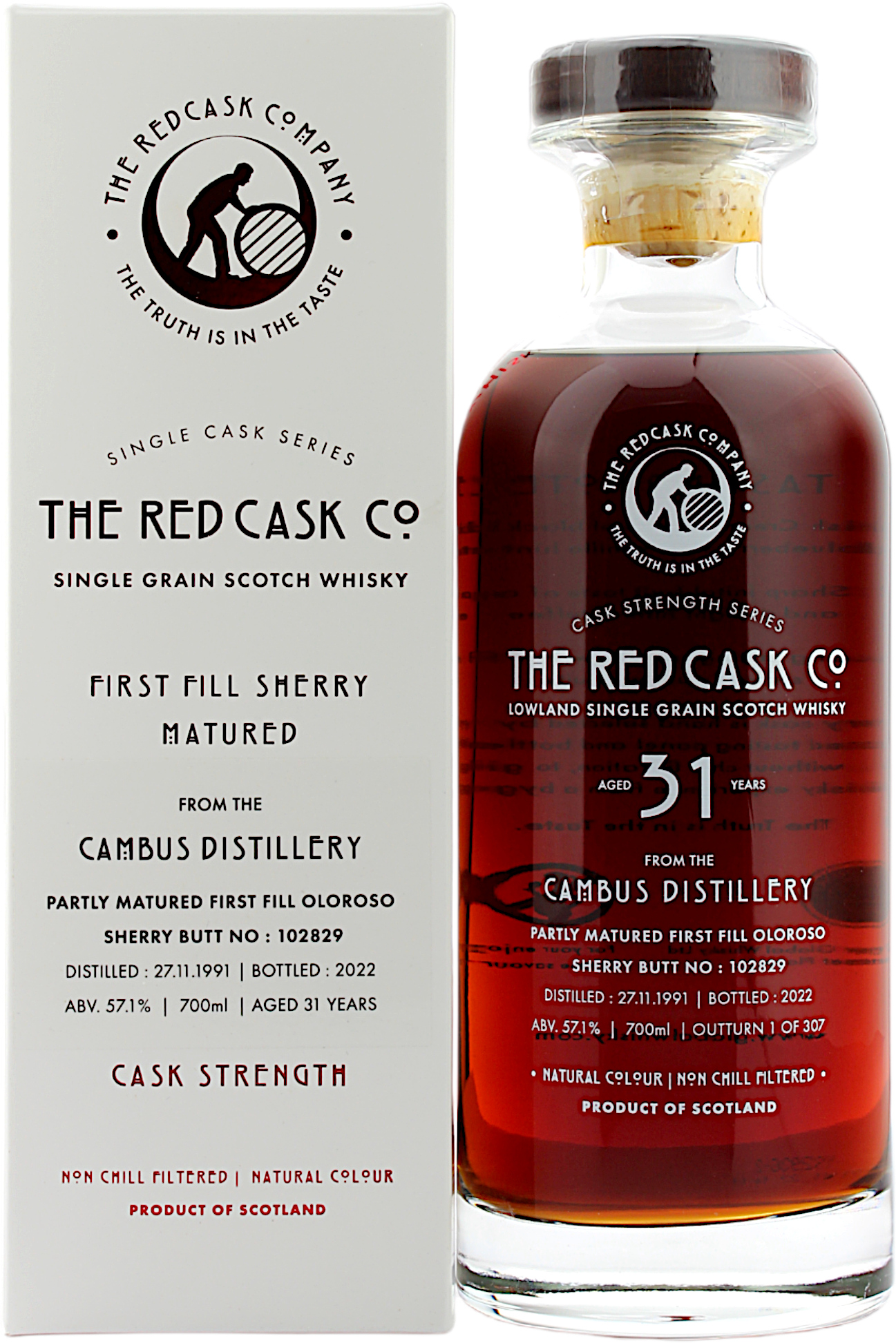 Cambus 31 Jahre 1991/2022 Oloroso Sherry Cask The Red Cask 57.1% 0,7l