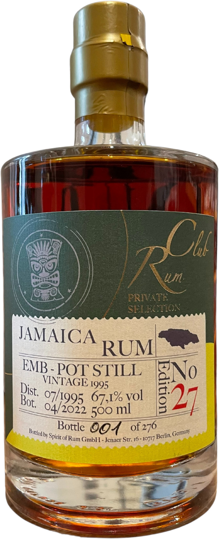 Rumclub Private Selection ED. 27 EMB Jamaica 1995 67.1% 0,5l