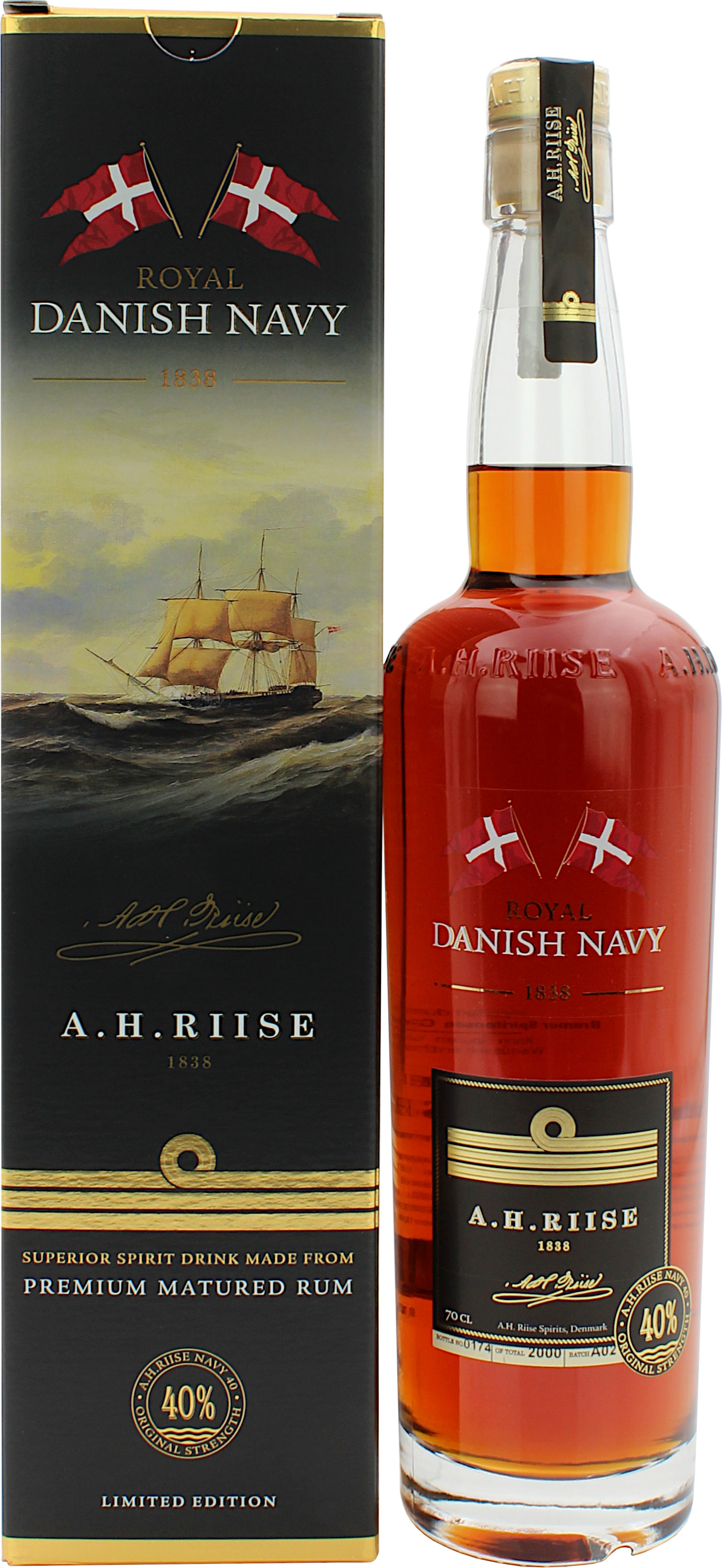 A.H. Riise Danish Navy Rum 40.0% 0,7l