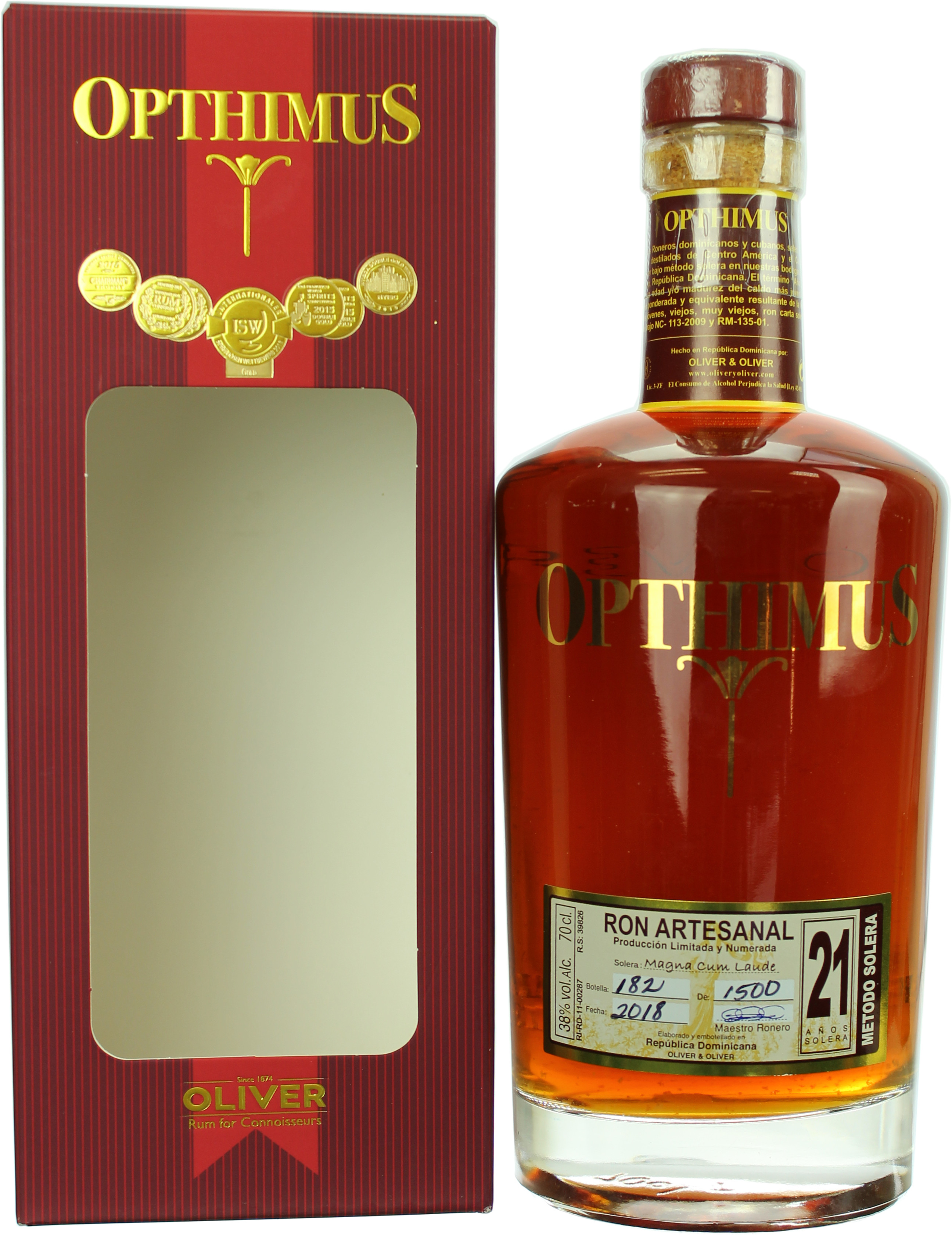 Opthimus 21 Jahre Magna Cum Laude Rum 38.0% 0,7l