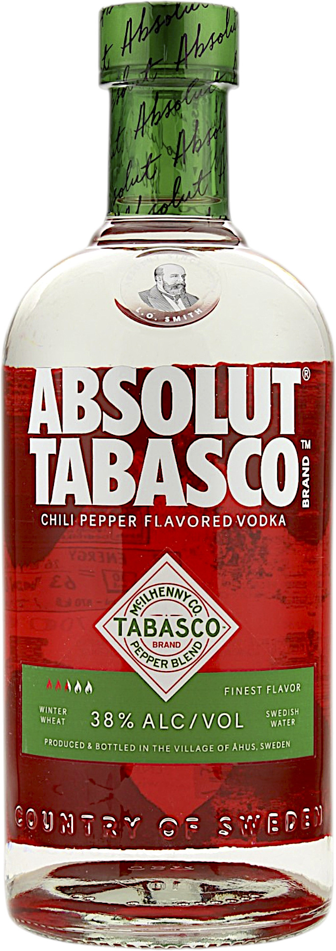 Absolut Tabasco Chili Pepper Flavored Vodka 38.0% 0,7l