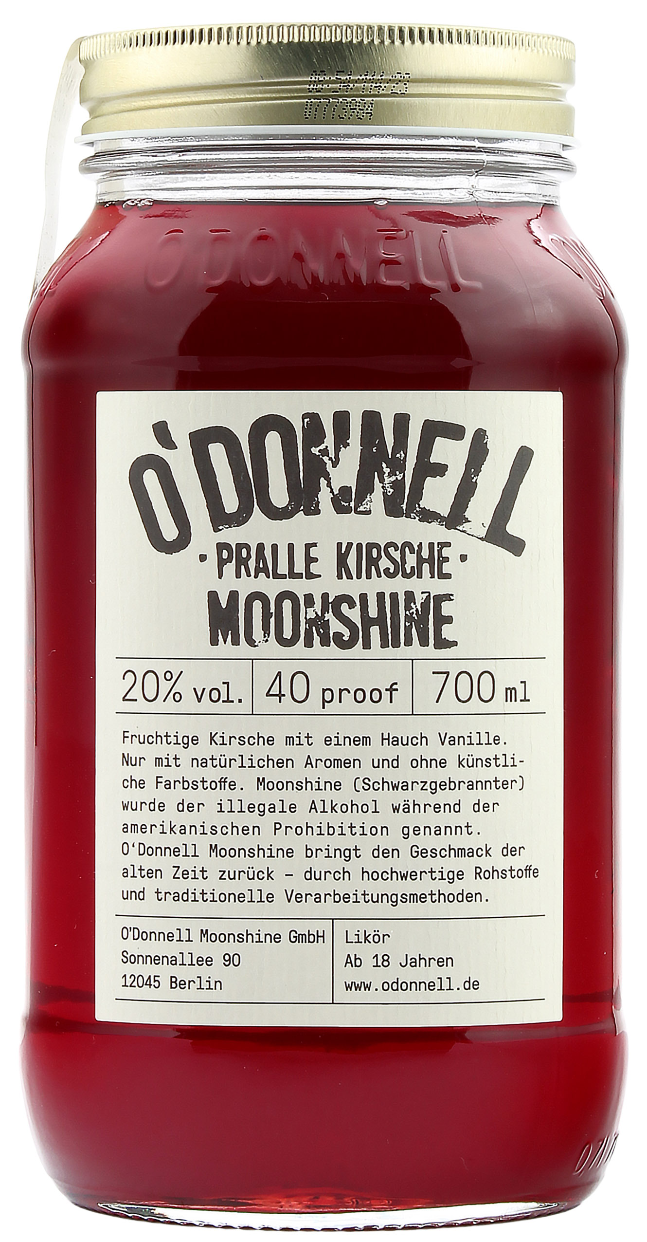 O'Donnell Moonshine Pralle Kirsche 20.0% 0,7l