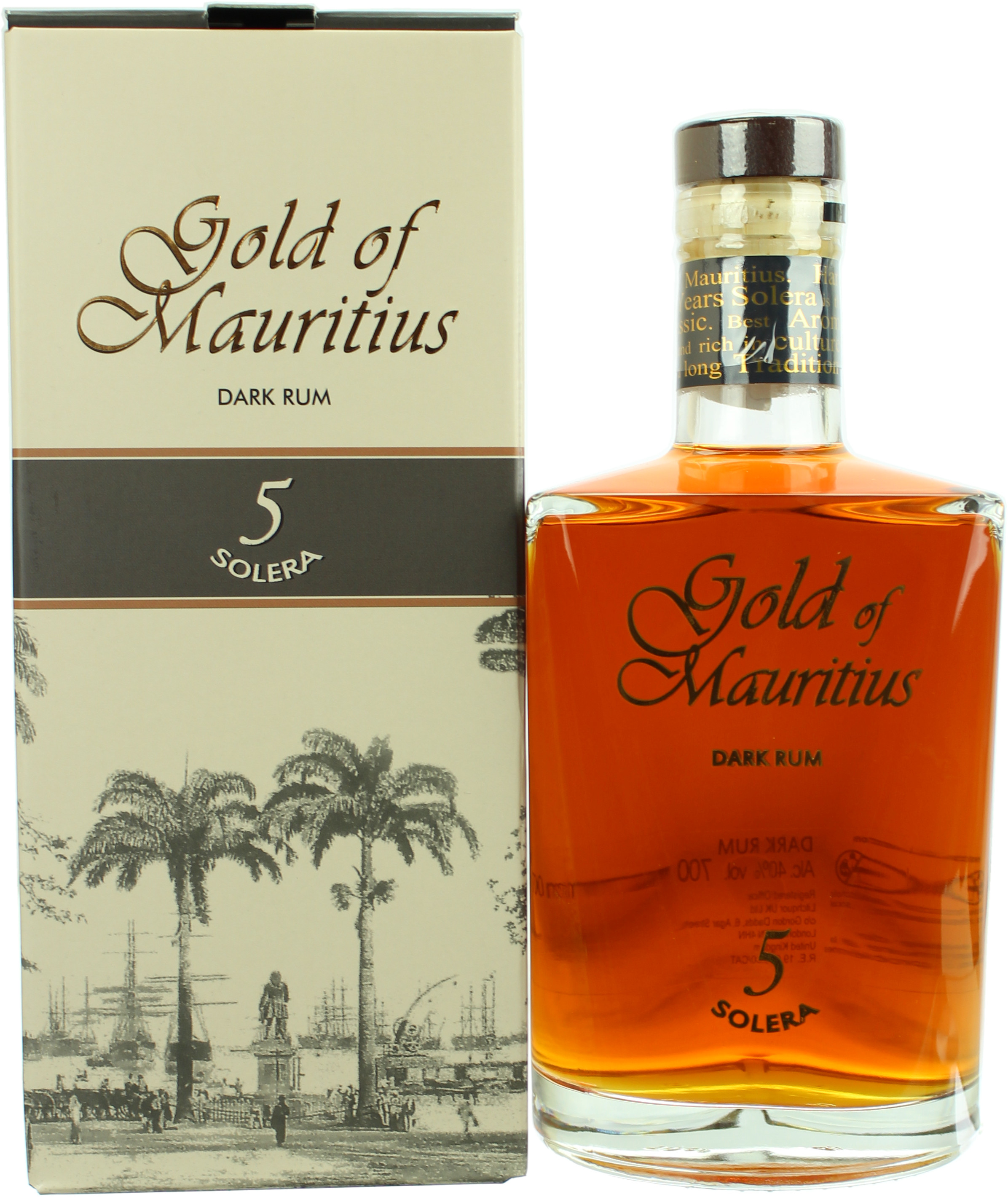 Ohne Umverpackung Gold of Mauritius 5 Jahre Solera Dark Rum 40.0% 0,7l