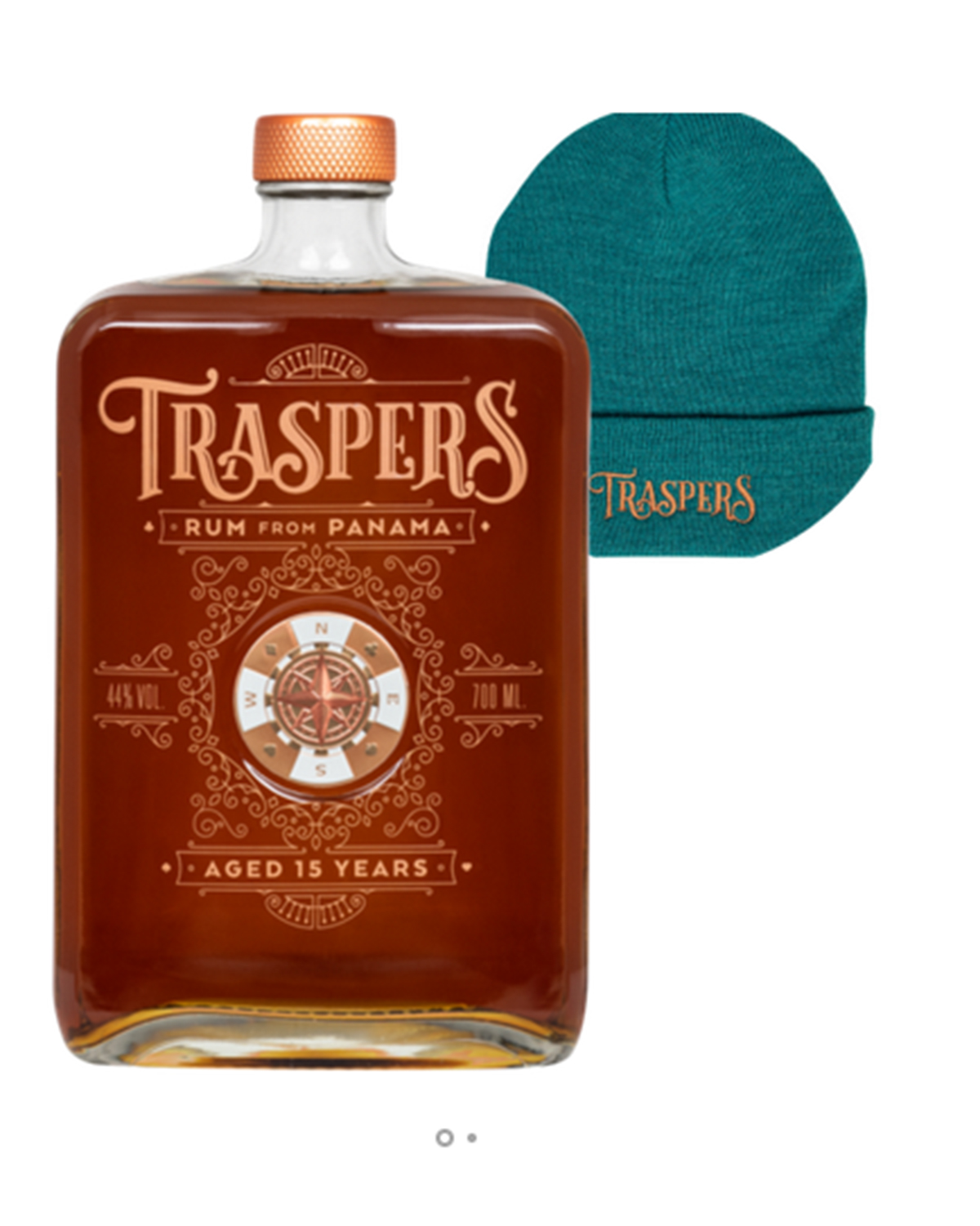 Traspers Panama Rum 15 Jahre Geschenkset mit Mütze 44.0% 0,7l