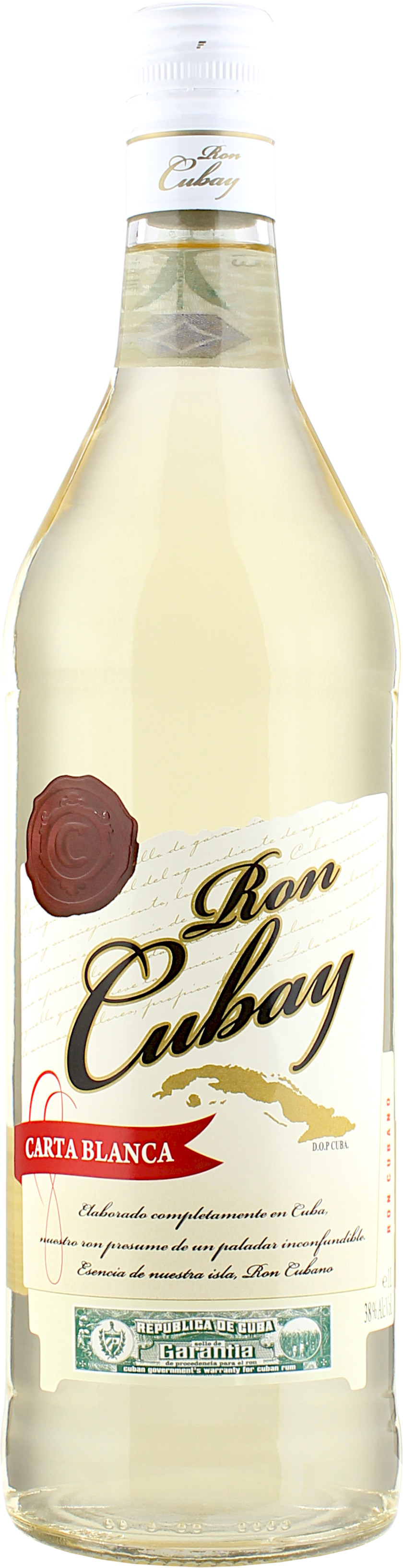 Ron Cubay Carta Blanca 38.0% 1 Liter