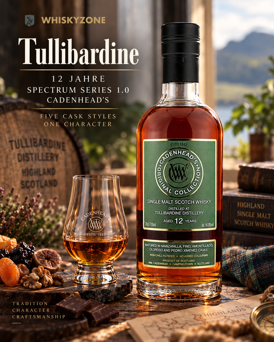 Tullibardine 12 Jahre Spectrum Series 1.0 Cadenhead’s 46.0% 0,7l – Ansicht 2