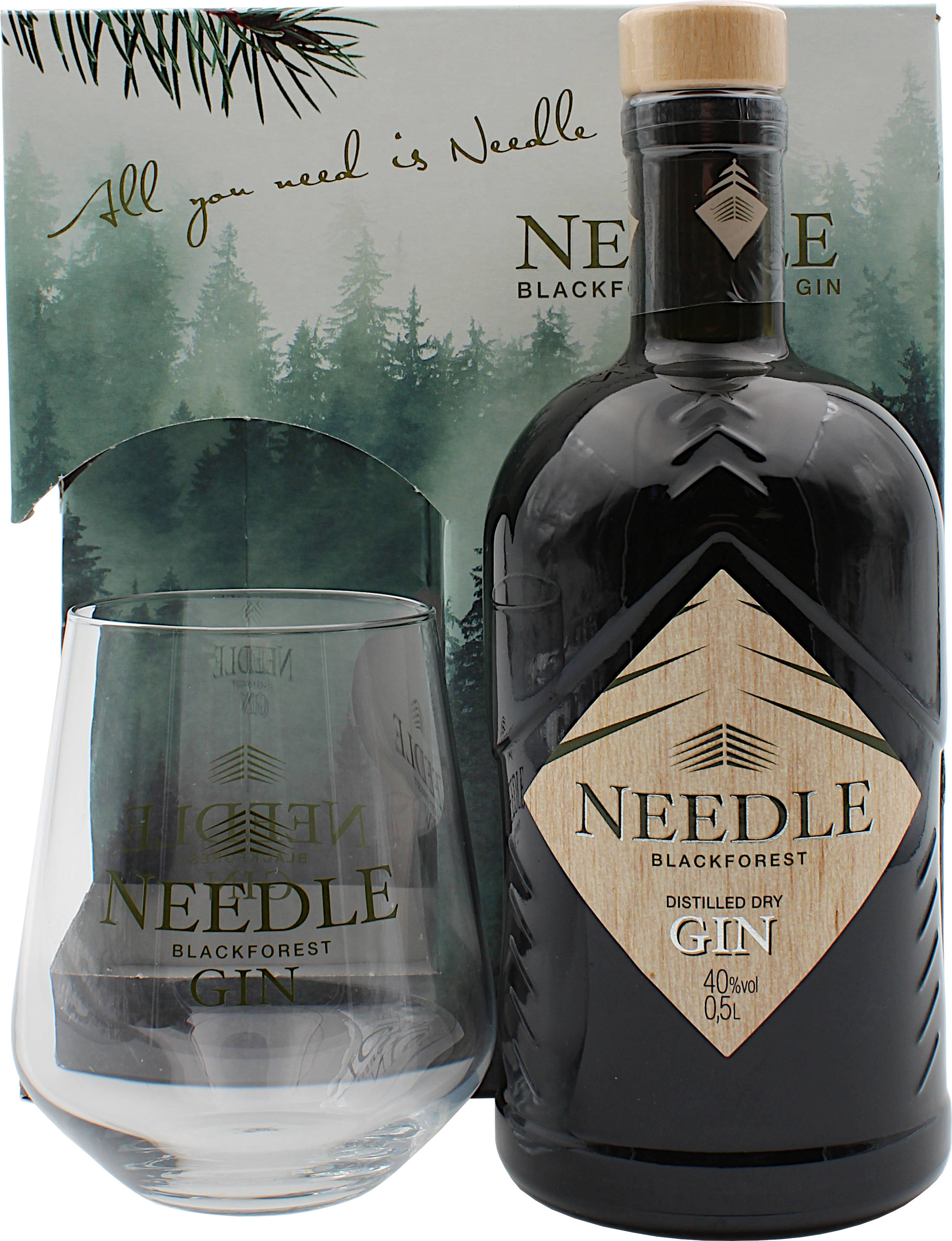 Needle Black Forest Dry Gin Geschenkset mit Glas 40.0% 0,5l