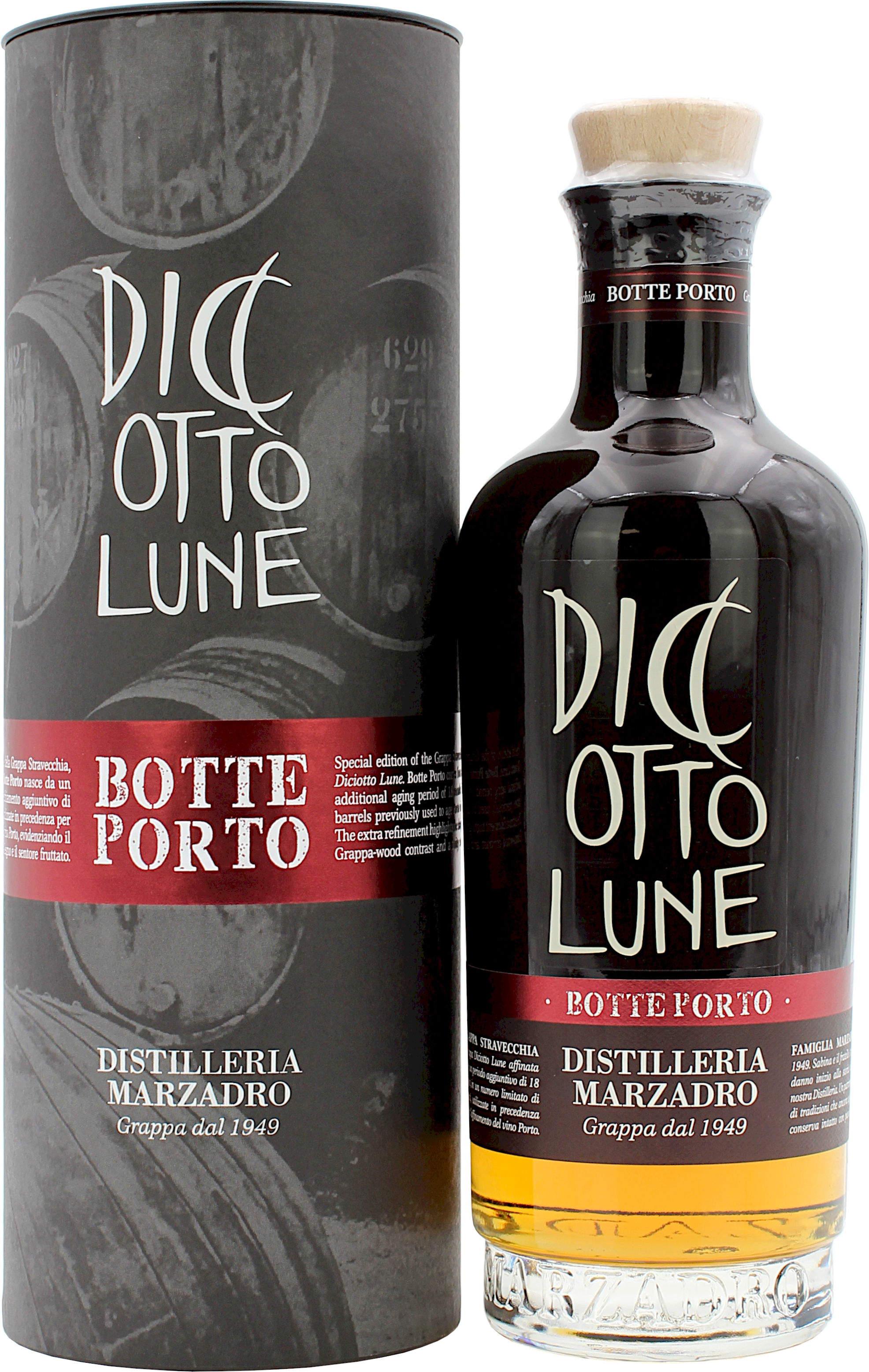 Marzadro Le Diciotto Lune Botte Porto Grappa 42.0% 0,5l