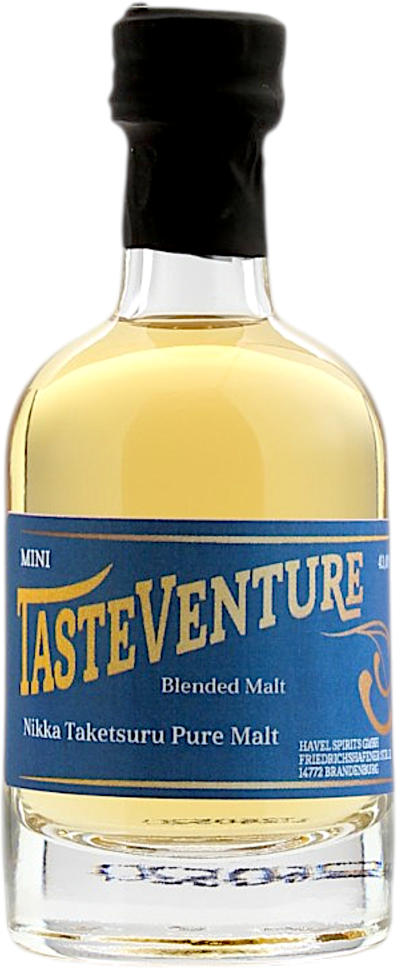 Miniatur Nikka Taketsuru Pure Malt Tasteventure Japanese Whisky mit 43,0 % Vol. in der 0,05-Liter-Flasche. Blended Malt Whisky aus Japan mit Aromen von reifen Früchten, Vanille, Malz, feiner Eiche und dezenten Gewürzen.