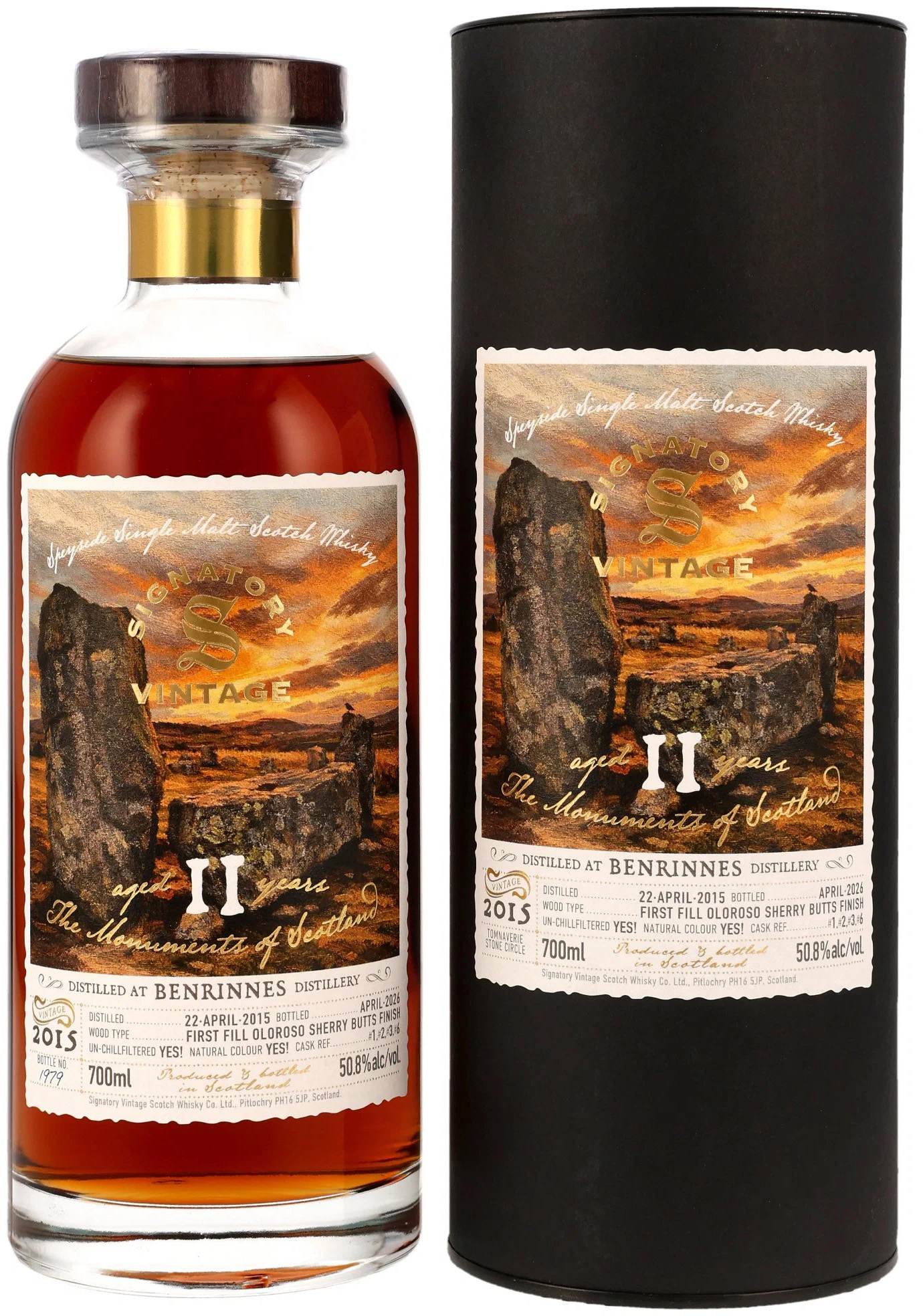 Benrinnes 11 Jahre 2015/2026 1st Fill Oloroso Sherry Butts Finish Signatory Monuments of Scotland 50.8% 0,7l
