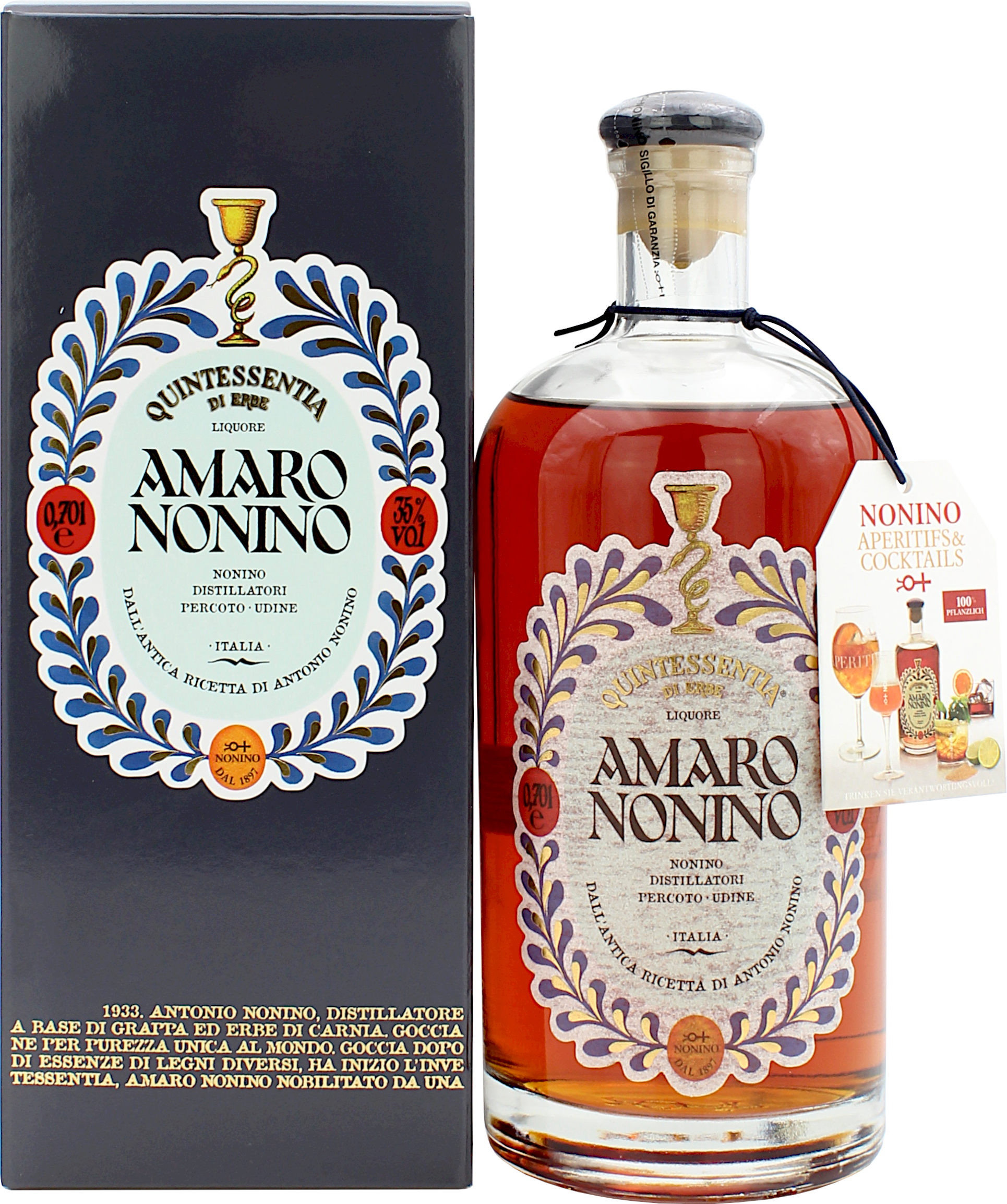 Nonino Amaro Quintessentia Di Erbe Alpine Likör 35.0% 0,7l