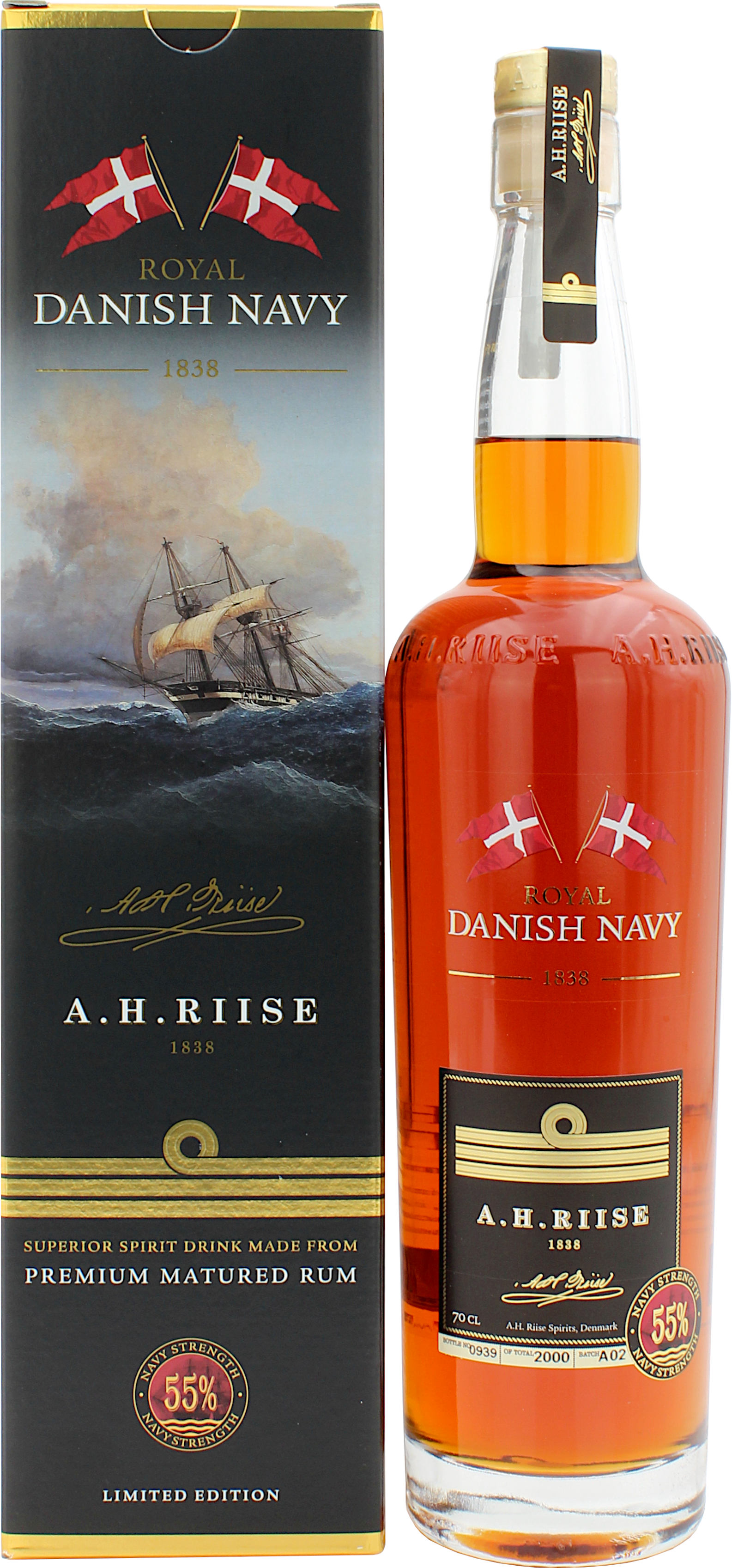 A.H. Riise Danish Navy Strength Rum 55.0% 0,7l