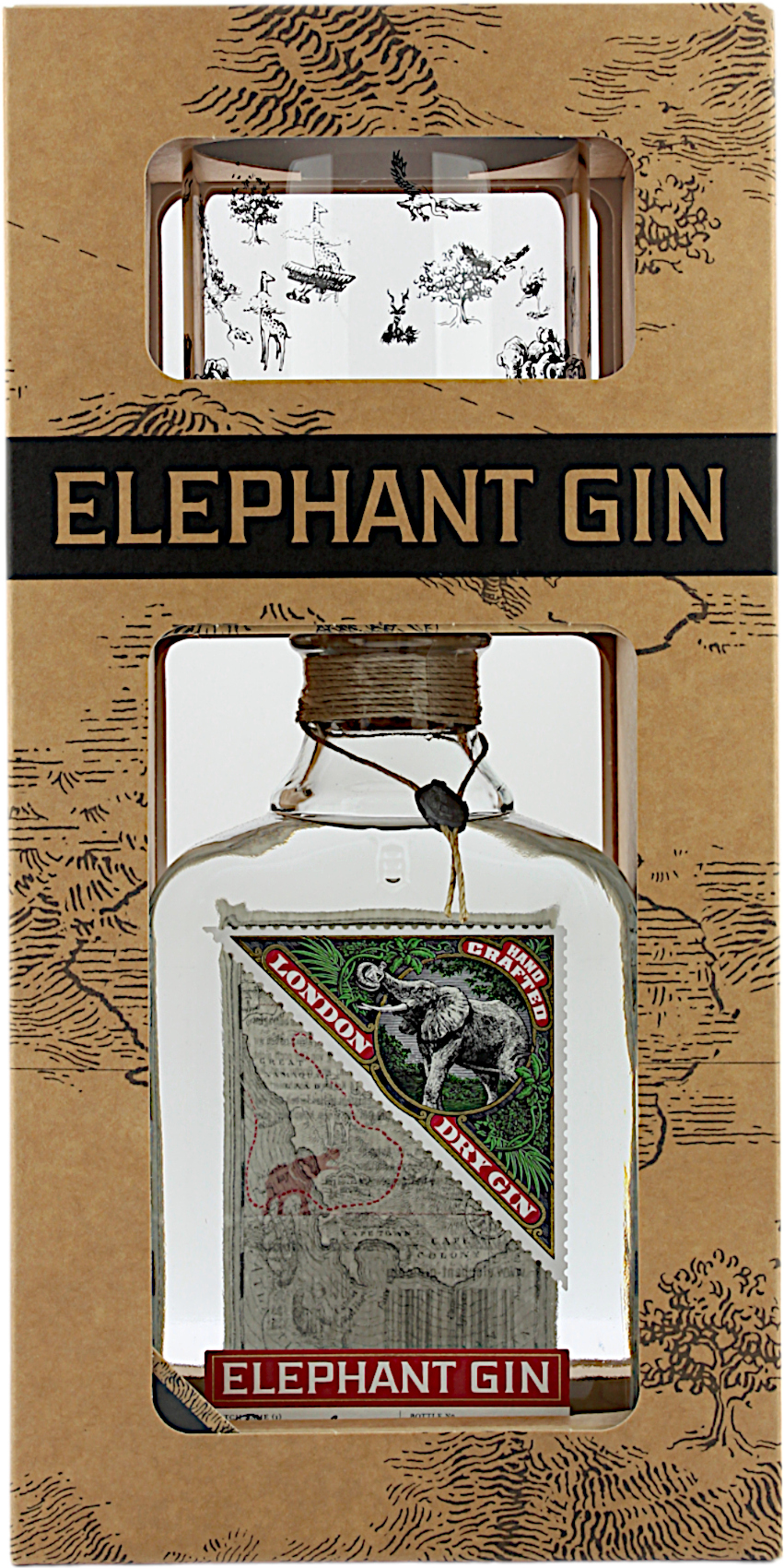 Elephant London Dry Gin Geschenkset mit Glas 45.0% 0,5l