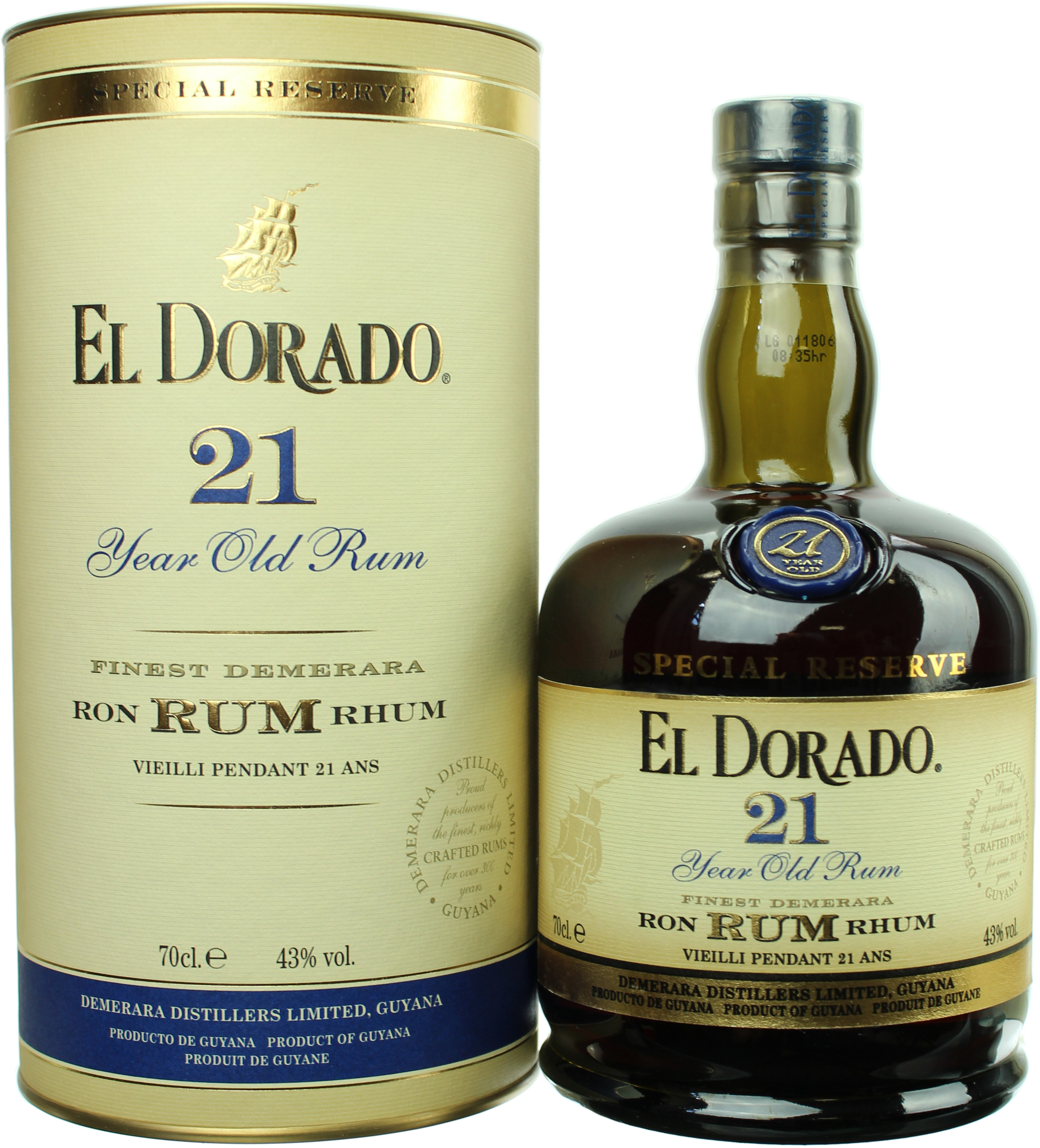 El Dorado Rum 21 Jahre 43.0% 0,7l