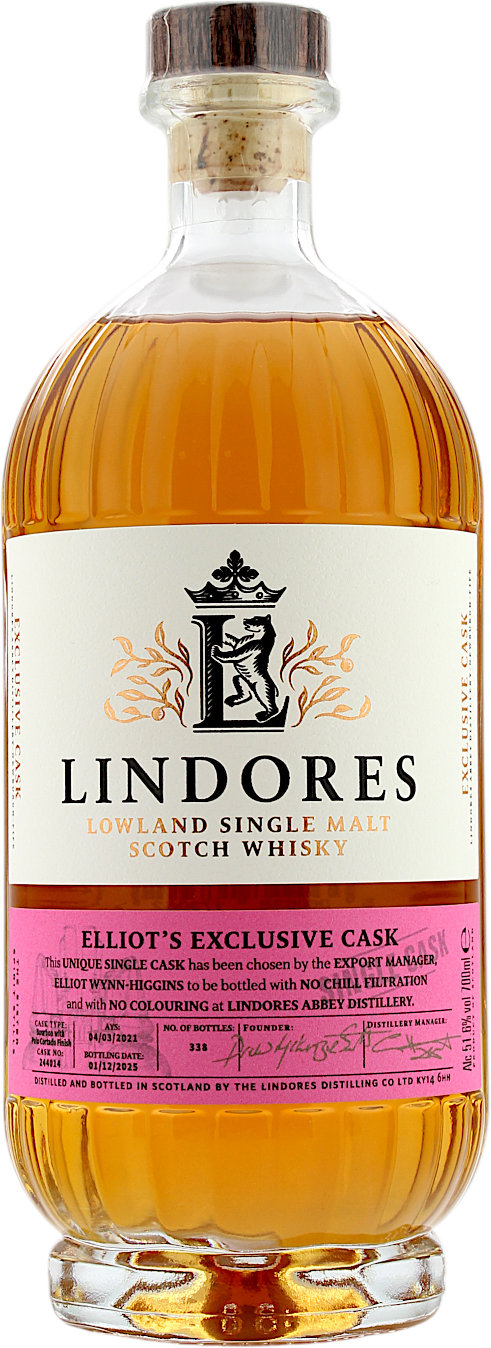 Lindores 2025 The Elliot's Exclusive Palo Cortado Cask 51.6% 0,7l