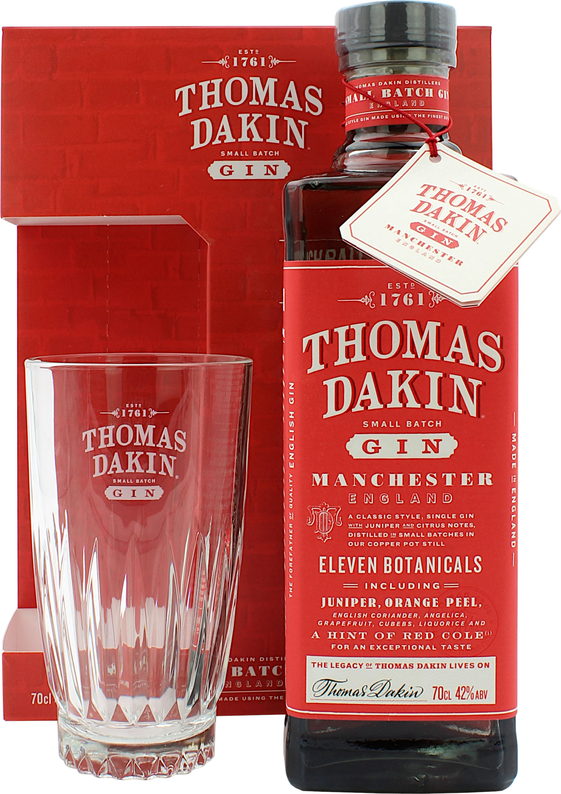 Thomas Dakin Small Batch Gin Geschenkset mit Glas 42.0% 0,7l