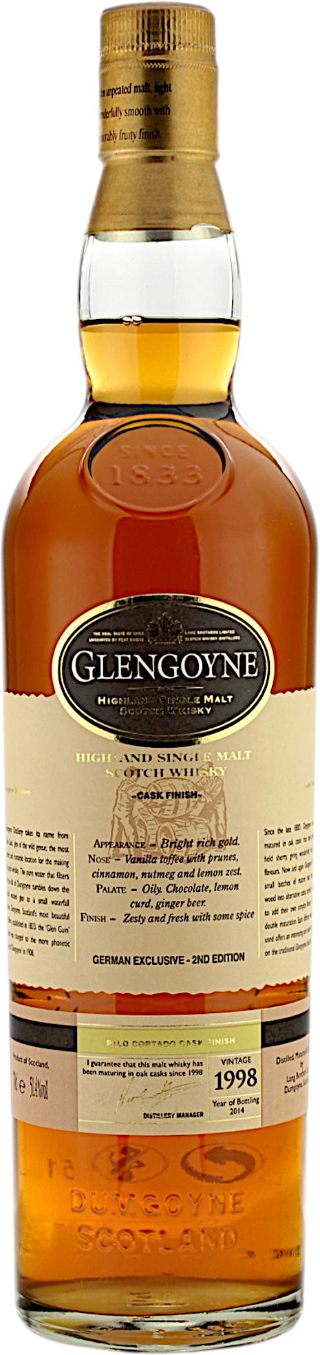 Glengoyne 1998/2014 German Exclusive 2nd Edition Palo Cortado Cask Finish 51.4% 0,7l