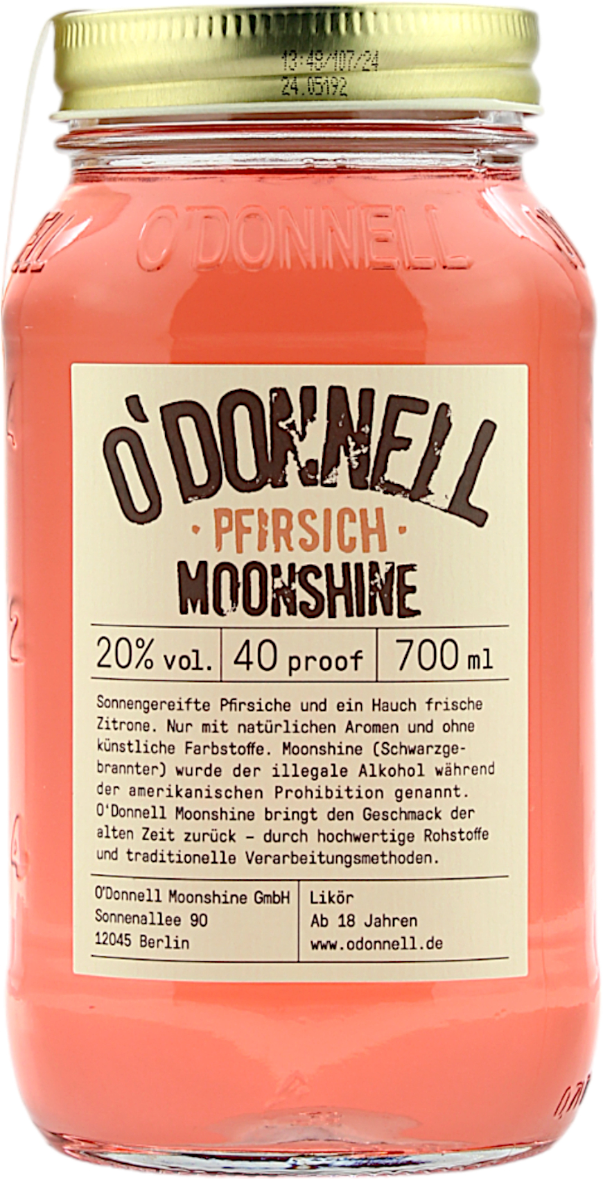 O'Donnell Moonshine Pfirsich 20.0% 0,7l