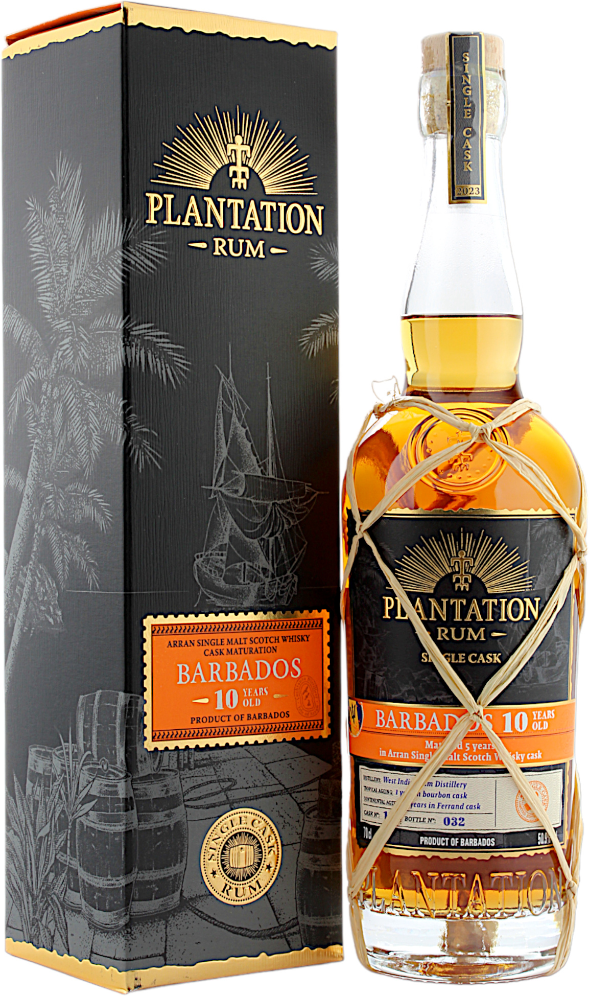 Plantation Rum Barbados 10 Jahre Single Cask Arran Cask Finish 2023 50.9% 0,7l