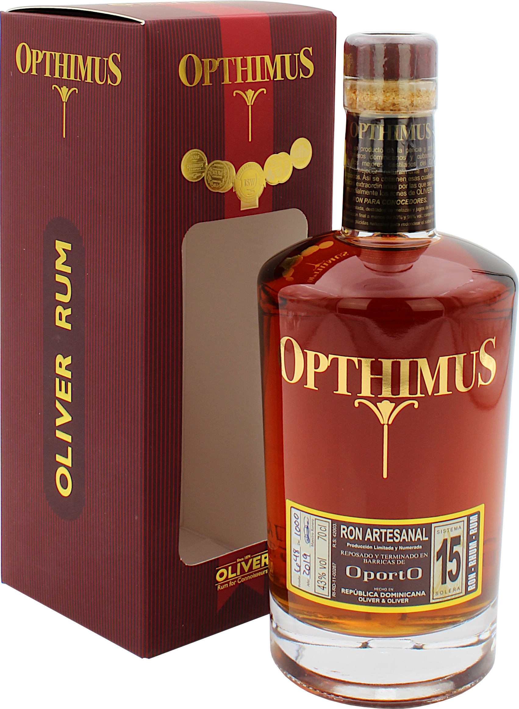 Opthimus 15 Jahre Oporto Rum 43.0% 0,7l