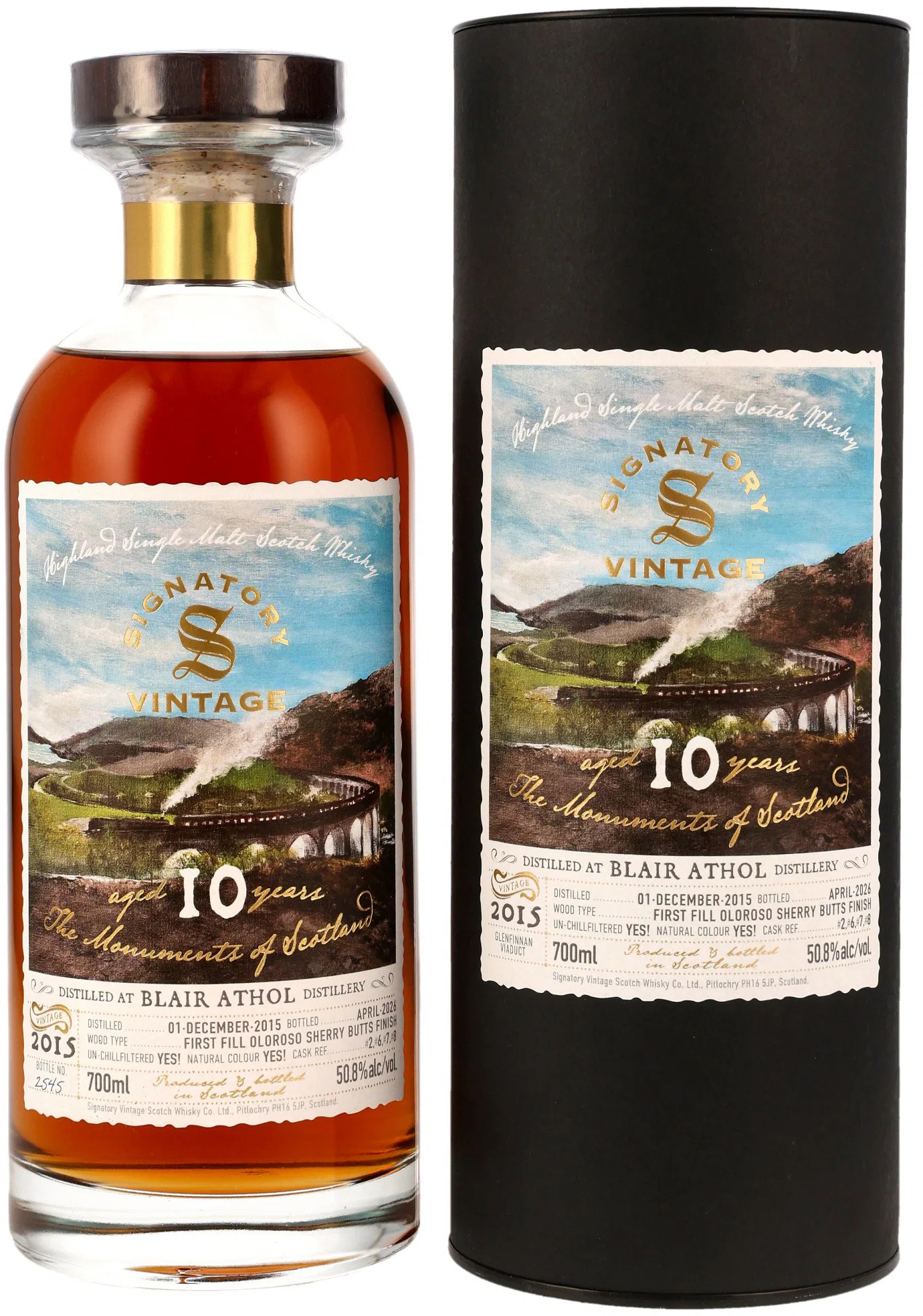 Blair Athol 10 Jahre 2015/2026 1st Fill Oloroso Sherry Butts Finish Signatory Monuments of Scotland 50.8% 0,7l