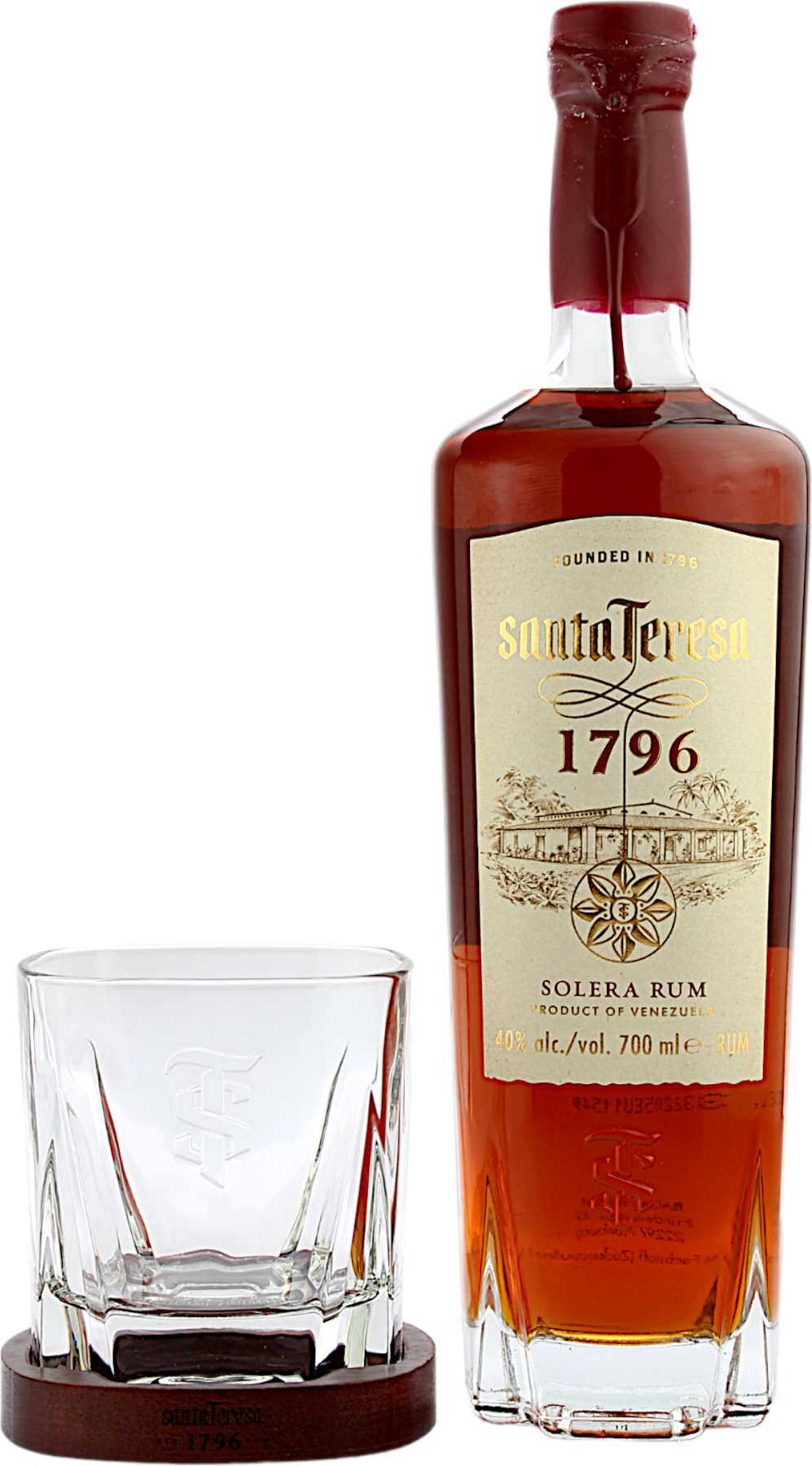 Santa Teresa 1796 Rum Geschenkset mit einem Glas 40.0% 0,7l